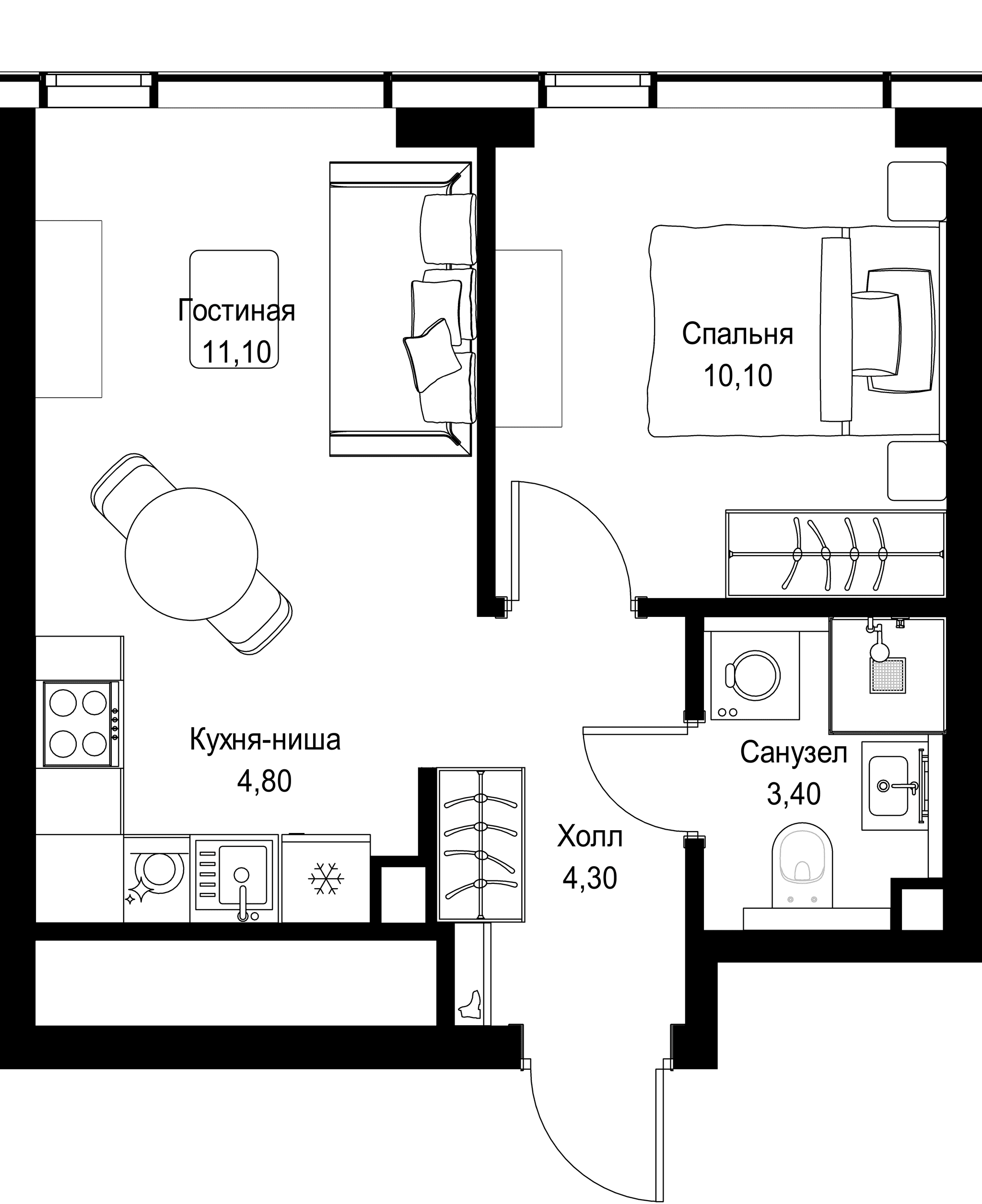 1-комн. Квартира 33.70 м², г. Москва, Вишнёвая улица