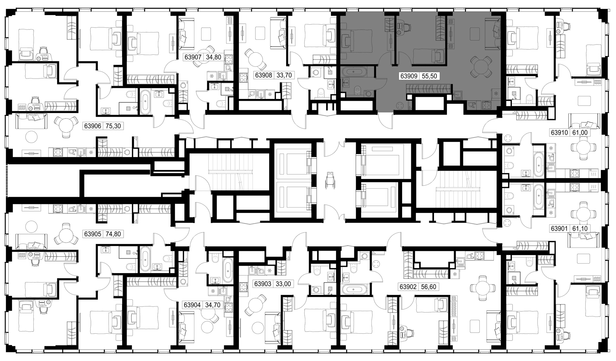 2-комн. Квартира 55.50 м², г. Москва, Вишнёвая улица