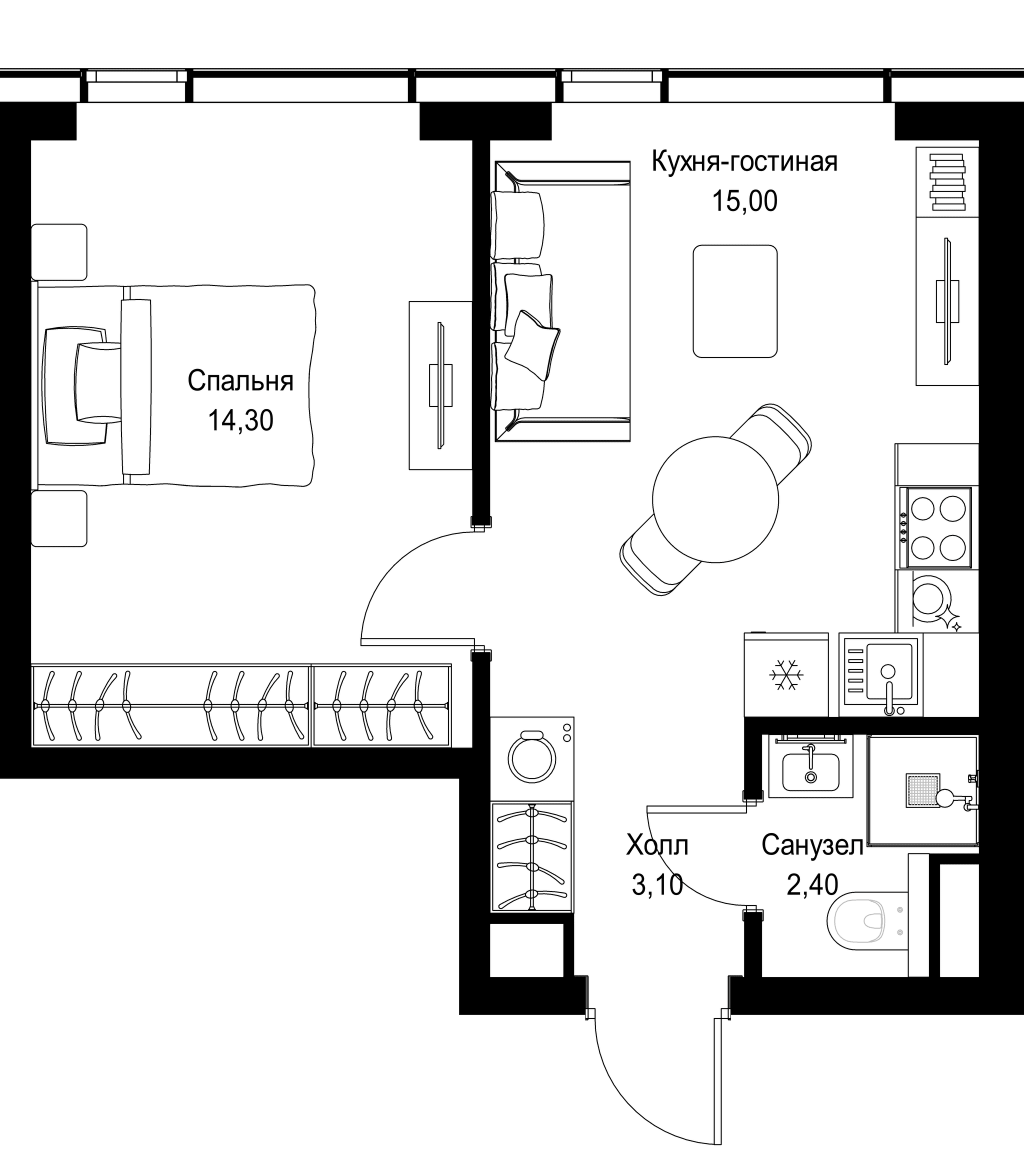 1-комн. Квартира 34.80 м², г. Москва, Вишнёвая улица