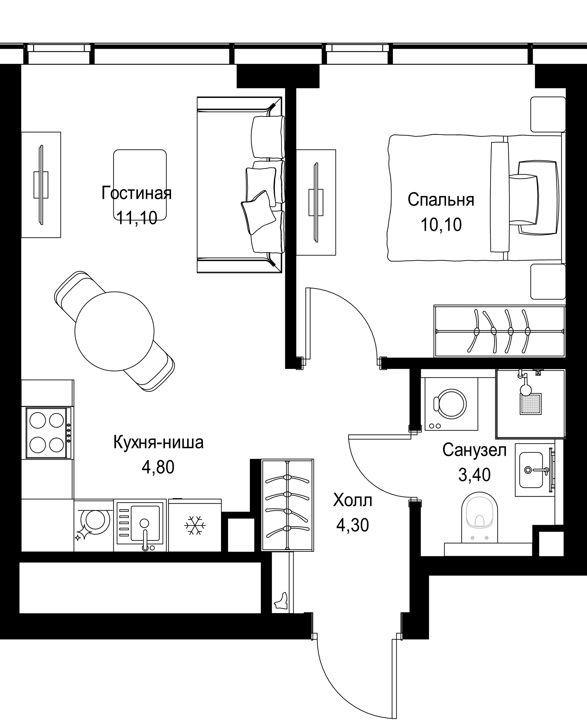 1-комн. Квартира 33.70 м², г. Москва, Вишнёвая улица