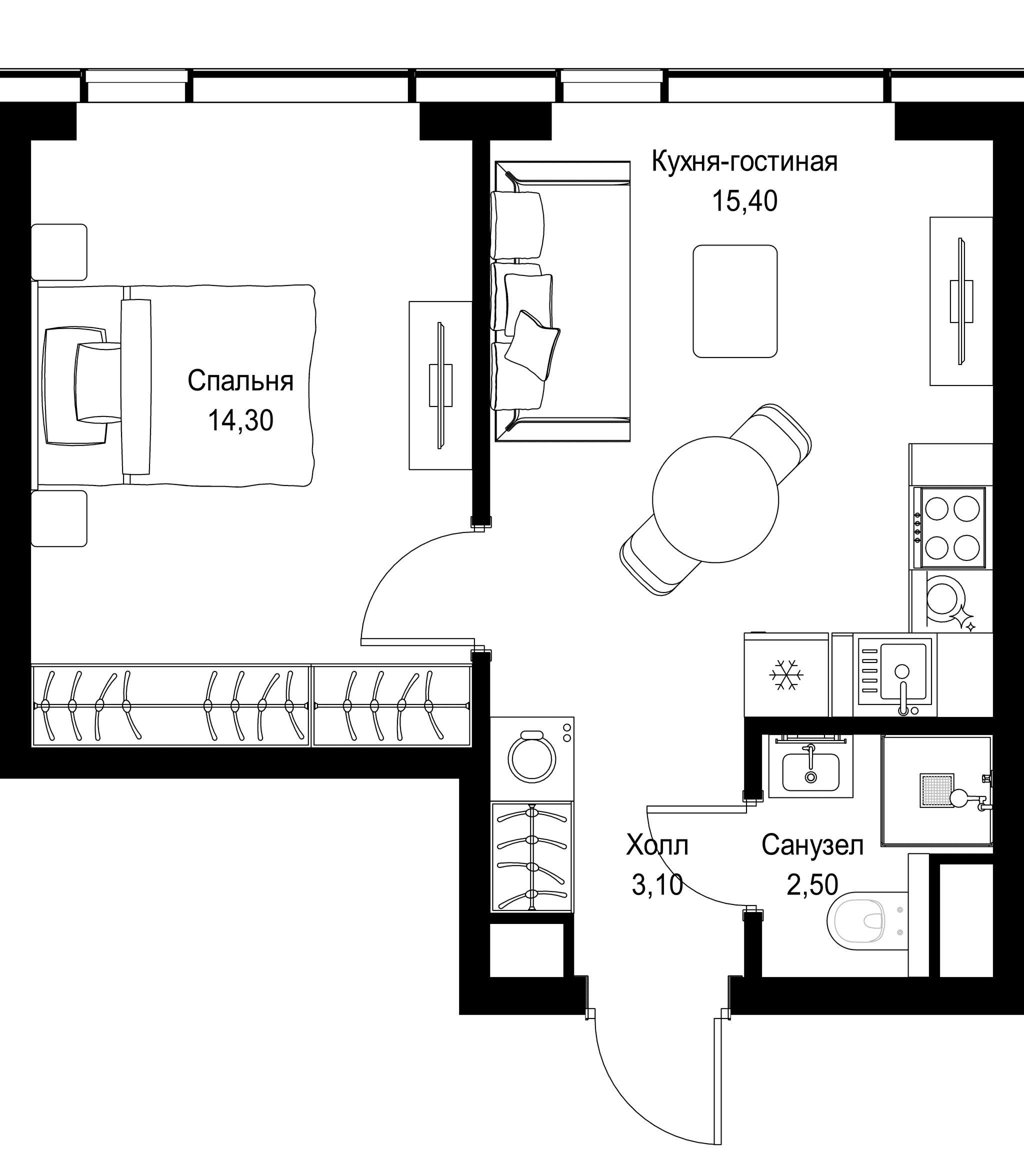 1-комн. Квартира 35.30 м², г. Москва, Вишнёвая улица