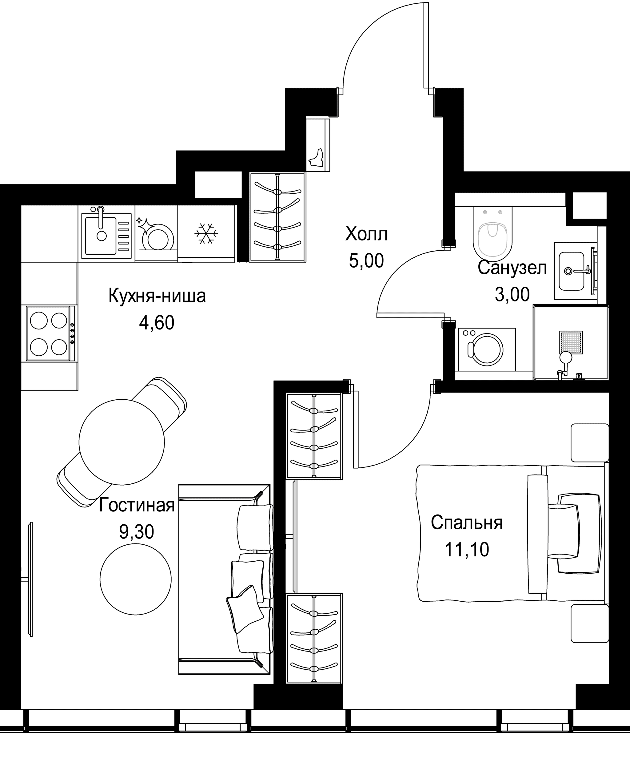 1-комн. Квартира 33.00 м², г. Москва, Вишнёвая улица