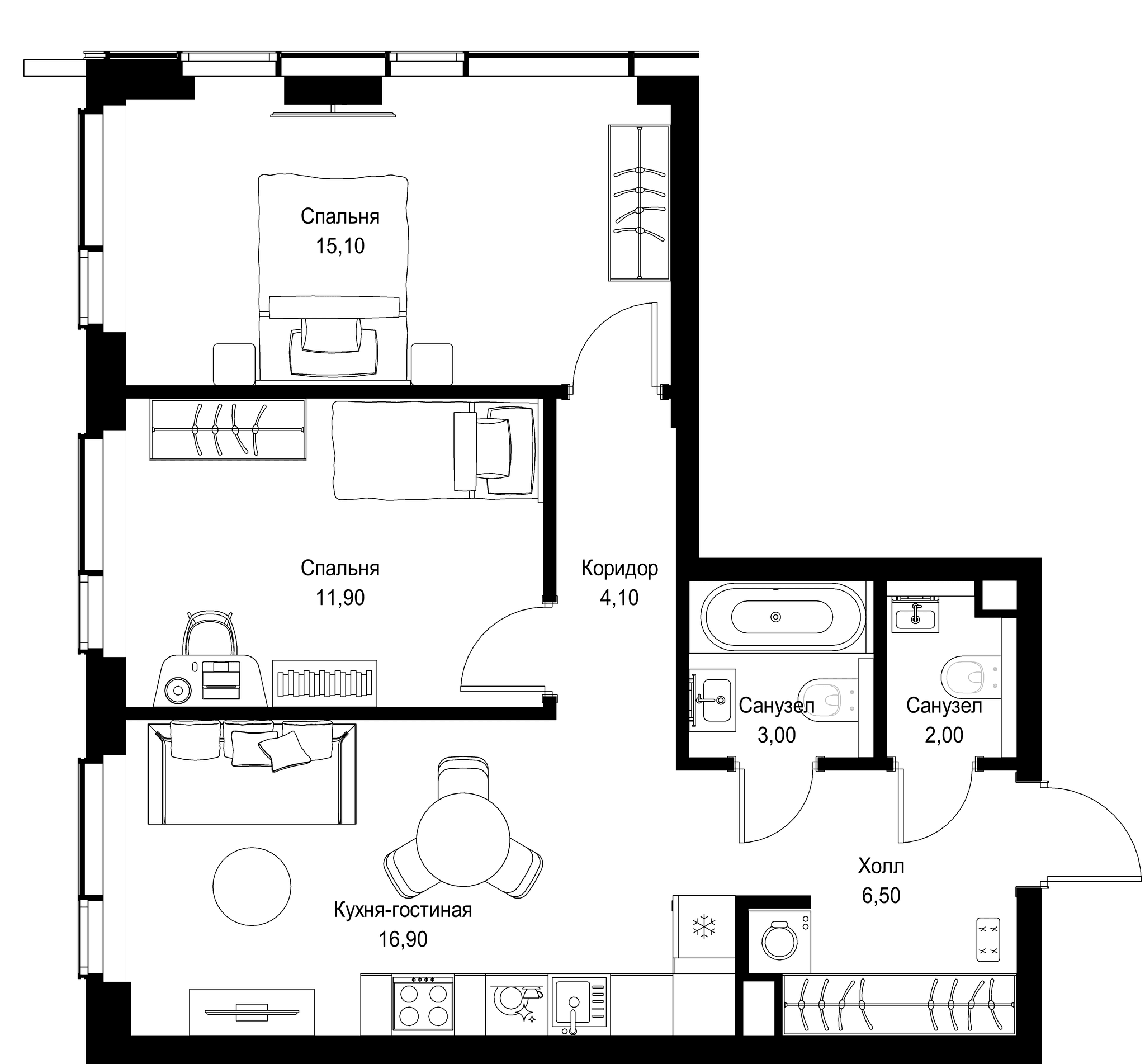 2-комн. Квартира 59.50 м², г. Москва, Вишнёвая улица