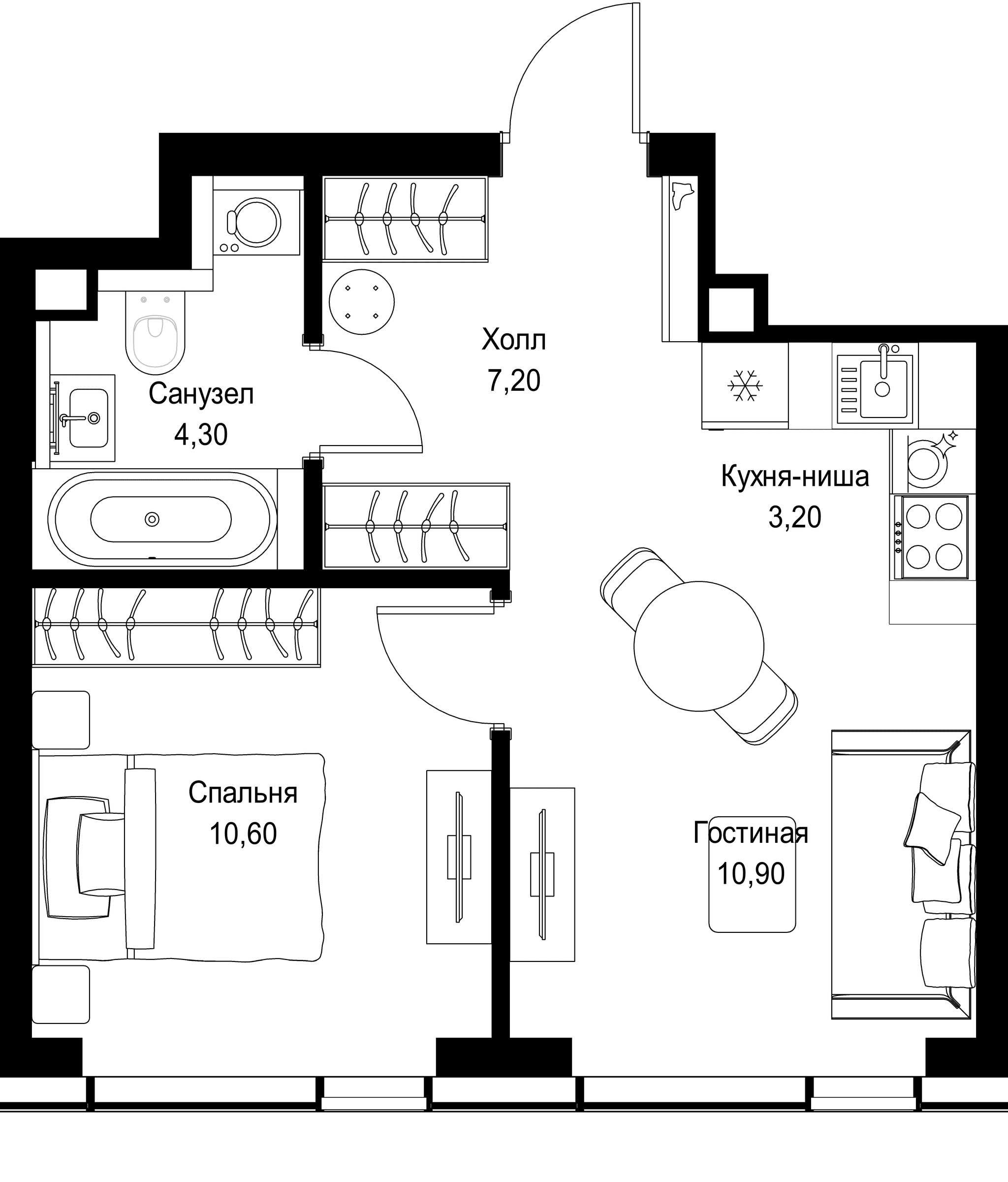 1-комн. Квартира 36.20 м², г. Москва, Вишнёвая улица