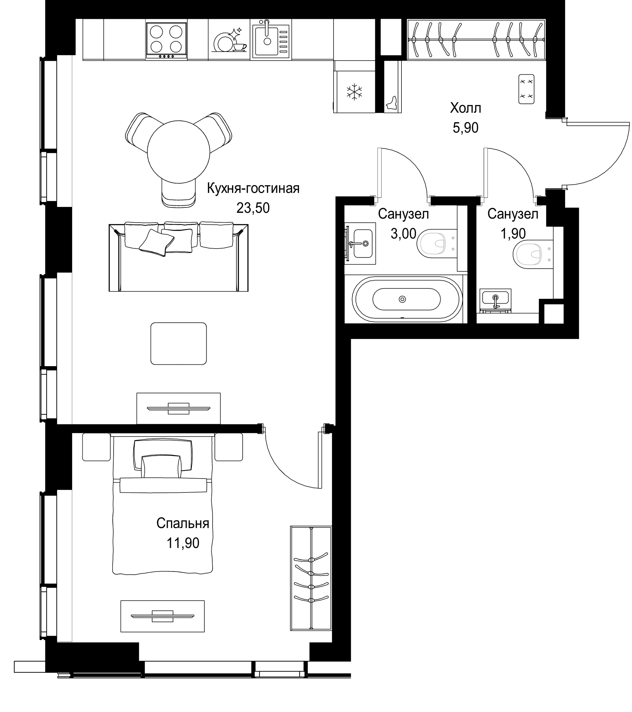 1-комн. Квартира 46.20 м², г. Москва, Вишнёвая улица