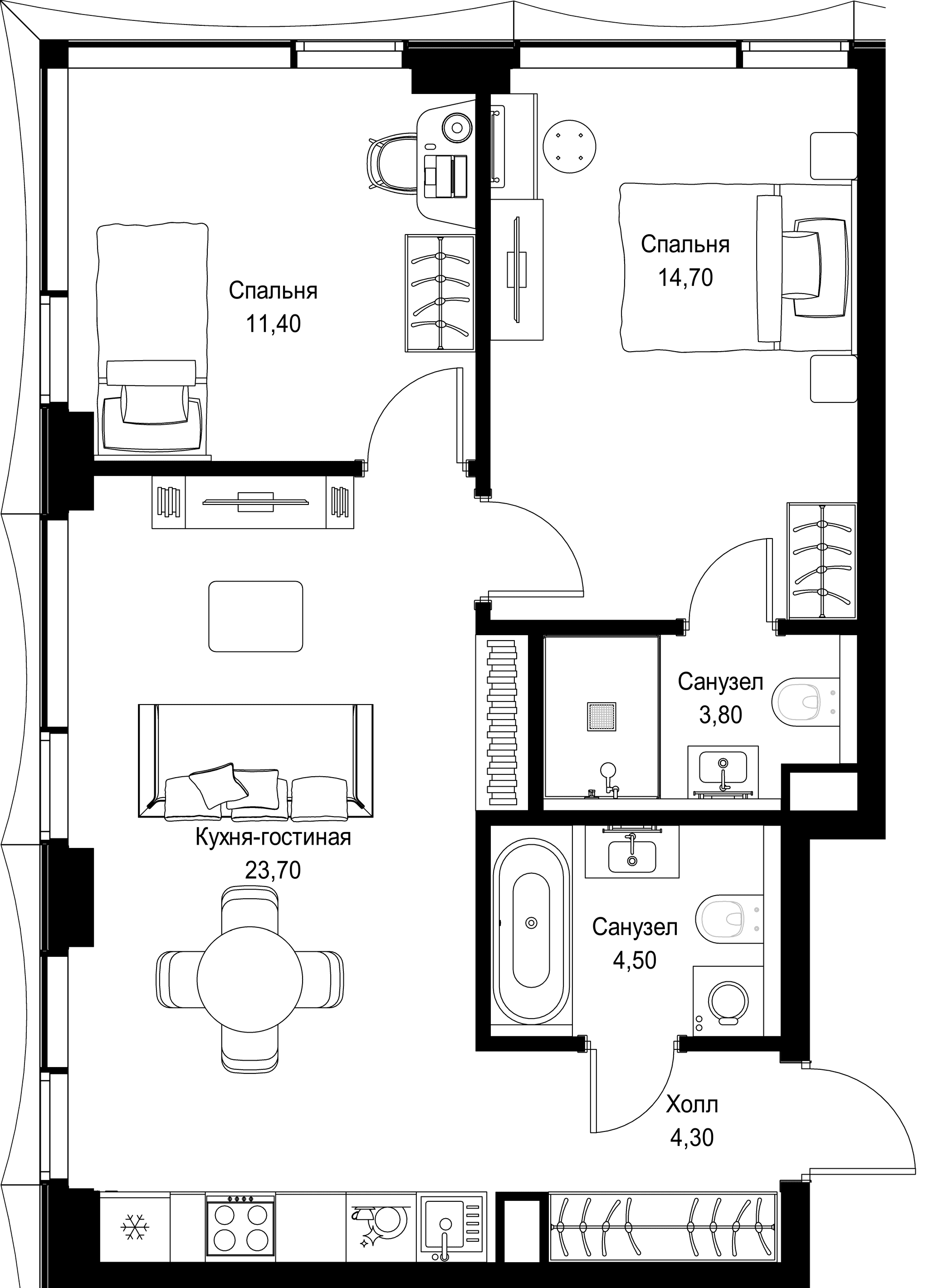 2-комн. Квартира 62.40 м², г. Москва, Вишнёвая улица