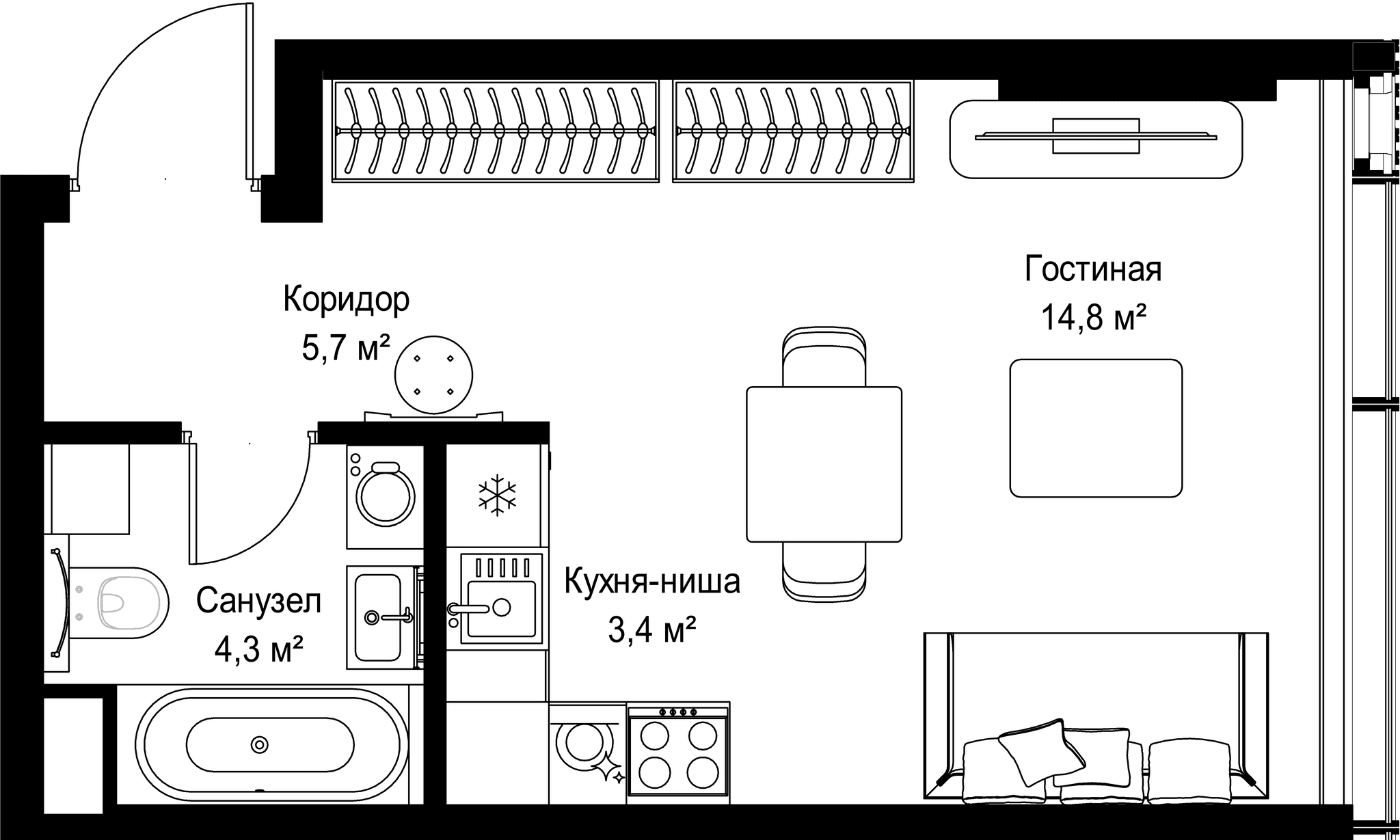 9-комн. Квартира 28.20 м², Россия, Москва