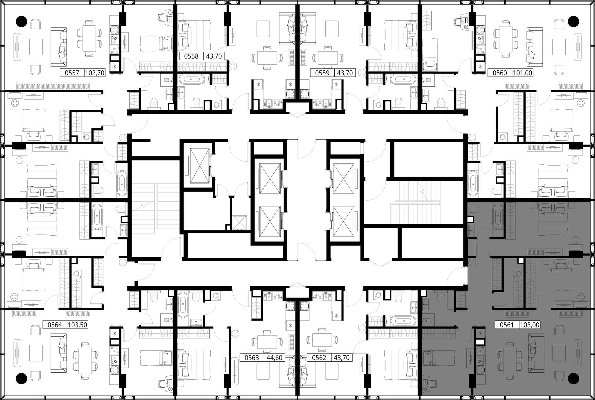3-комн. Квартира 103.00 м², Россия, Москва