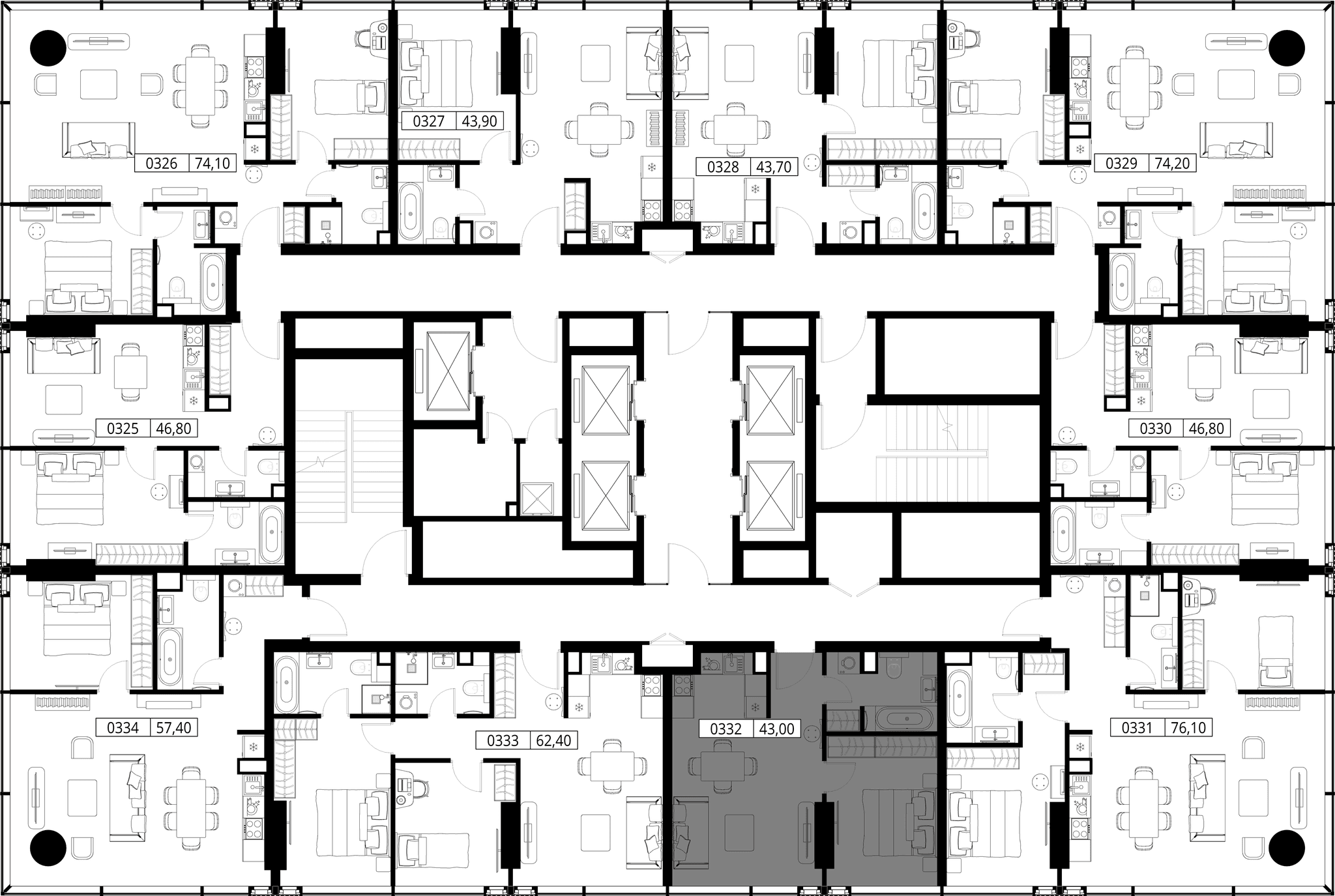 1-комн. Квартира 43.00 м², Россия, Москва