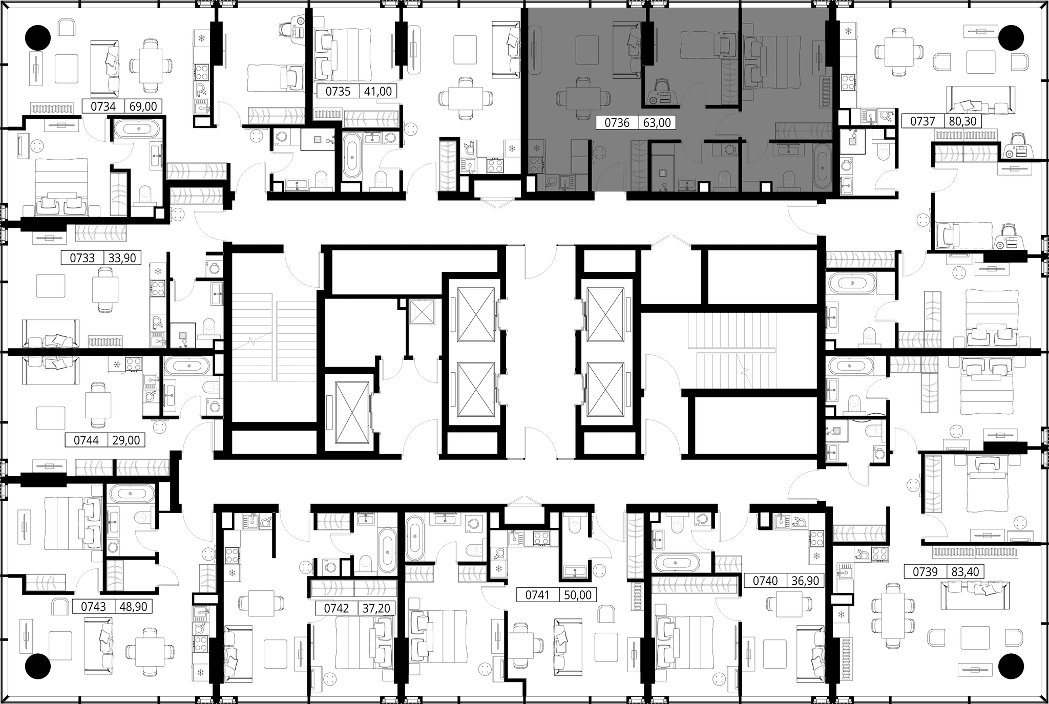 2-комн. Квартира 63.00 м², Россия, Москва