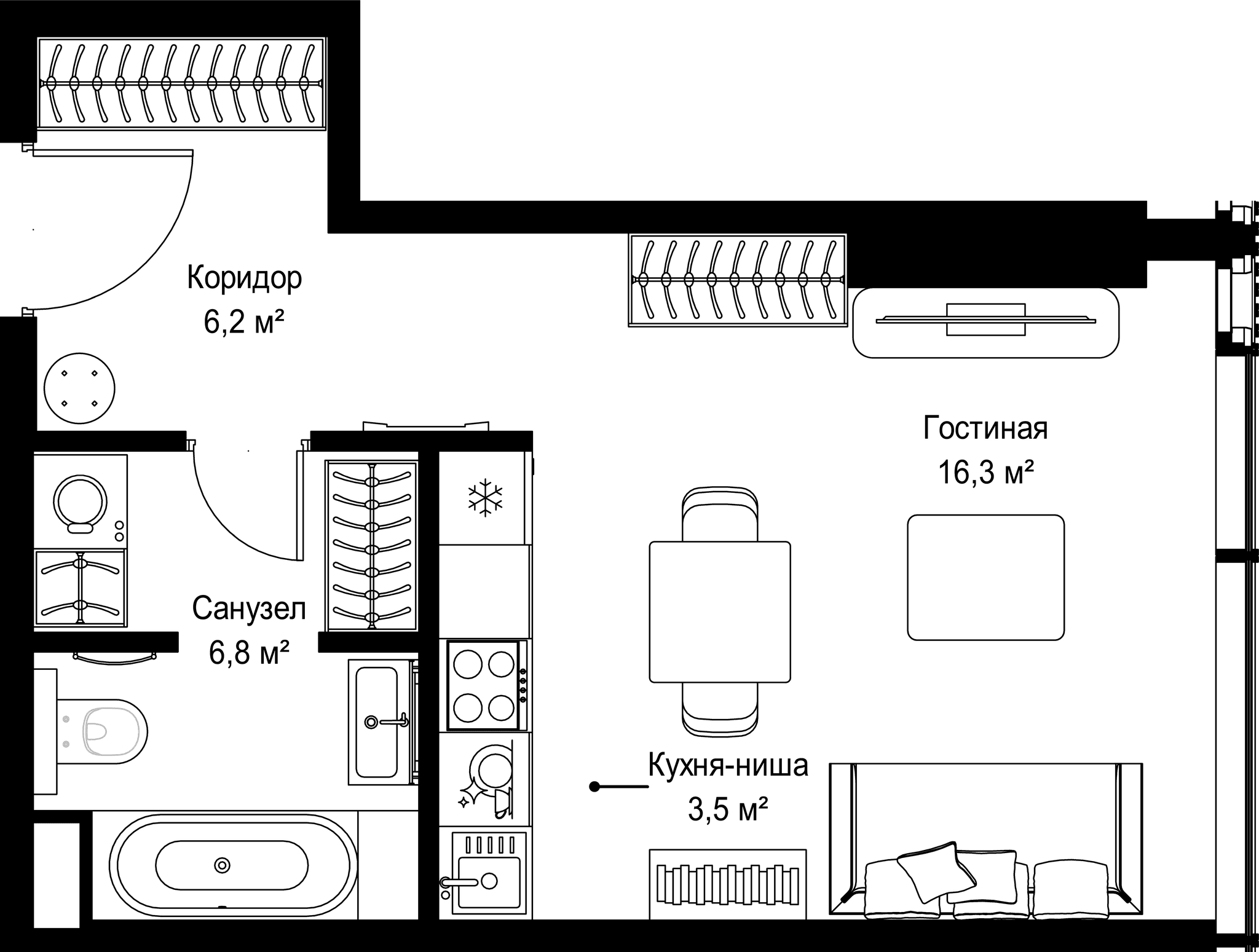 9-комн. Квартира 32.80 м², Россия, Москва