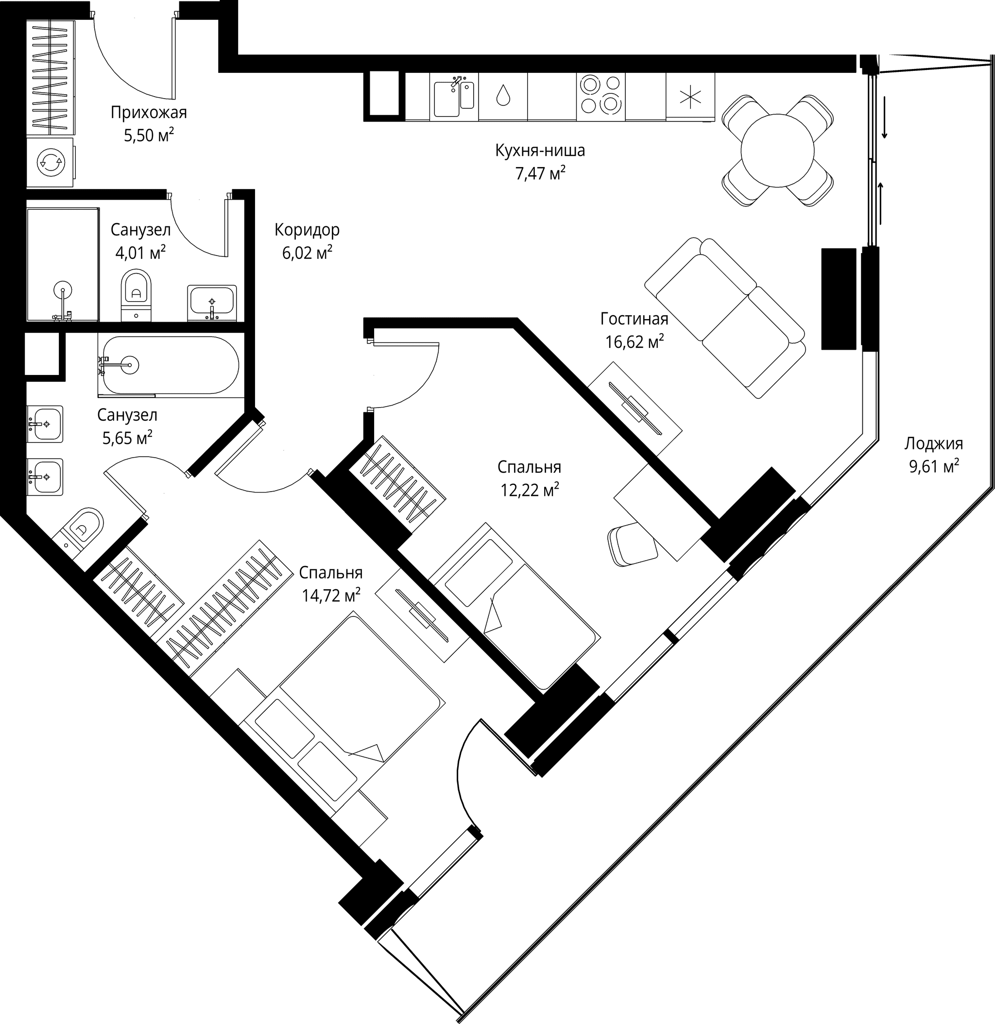 2-комн. Квартира 81.82 м², Москва, 3-й Силикатный проезд