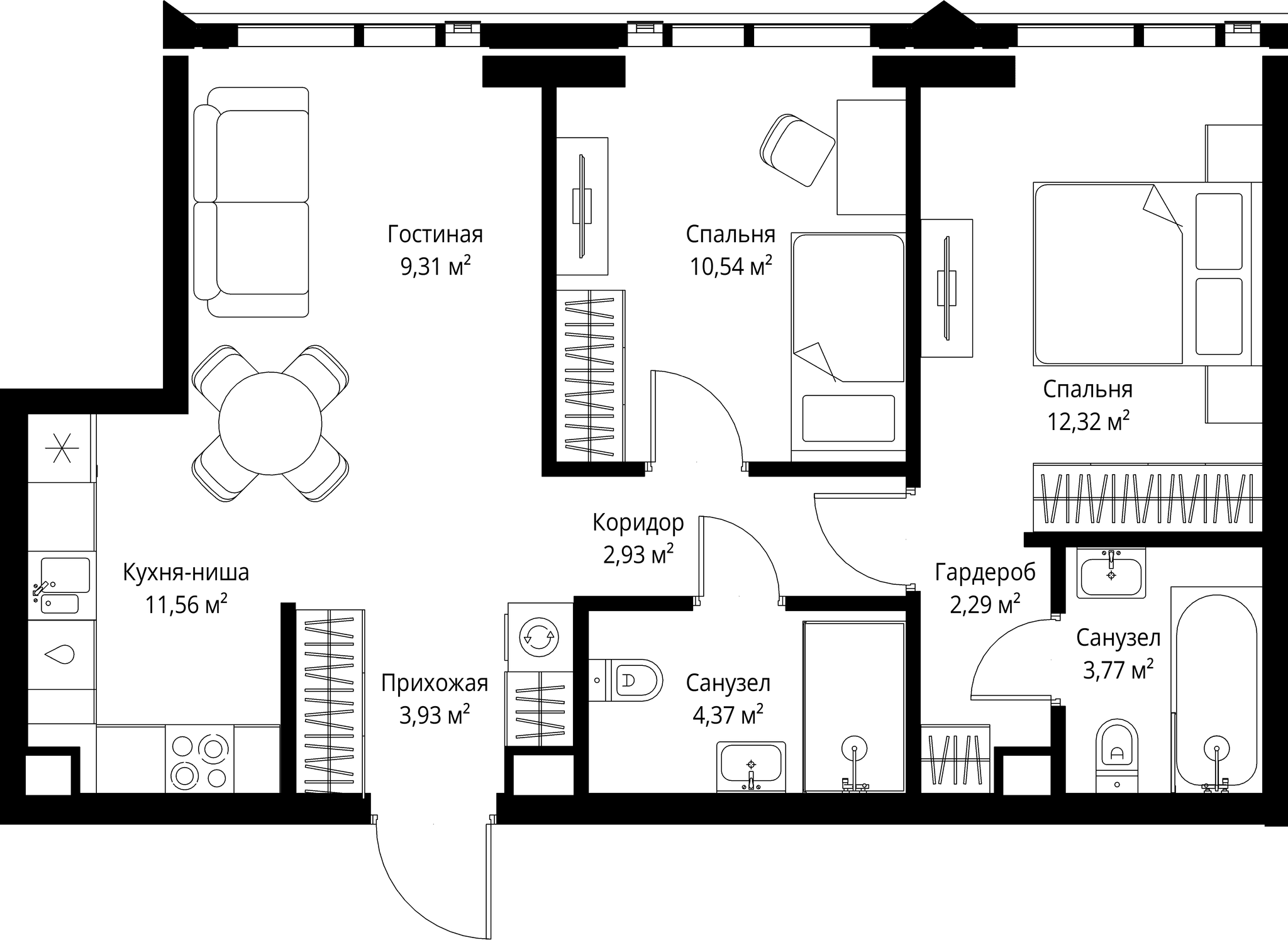 2-комн. Квартира 61.02 м², Москва, 3-й Силикатный проезд