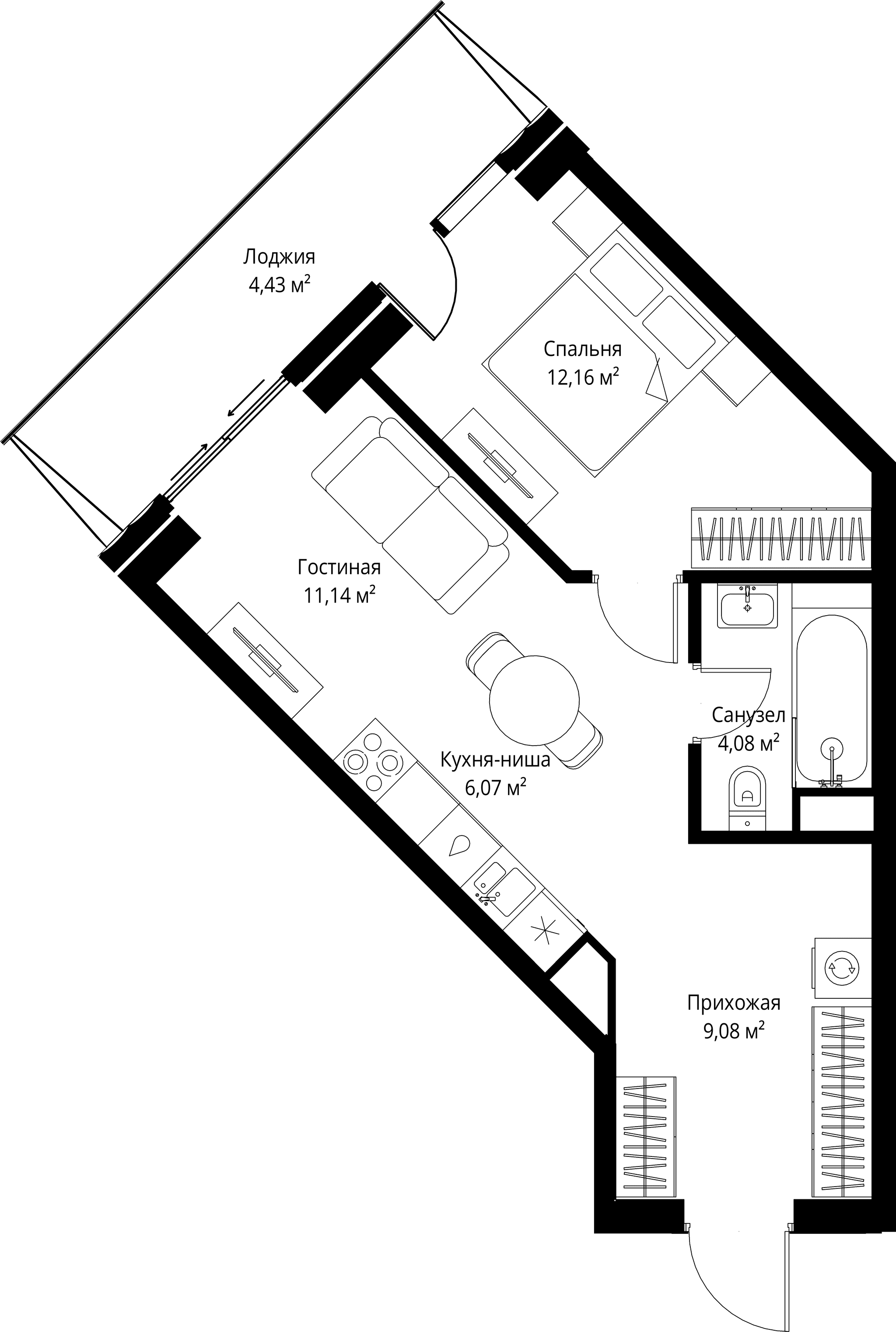 1-комн. Квартира 46.96 м², Москва, 3-й Силикатный проезд