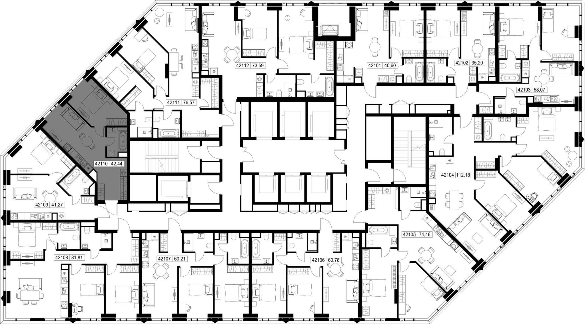 1-комн. Квартира 42.44 м², Москва, 3-й Силикатный проезд