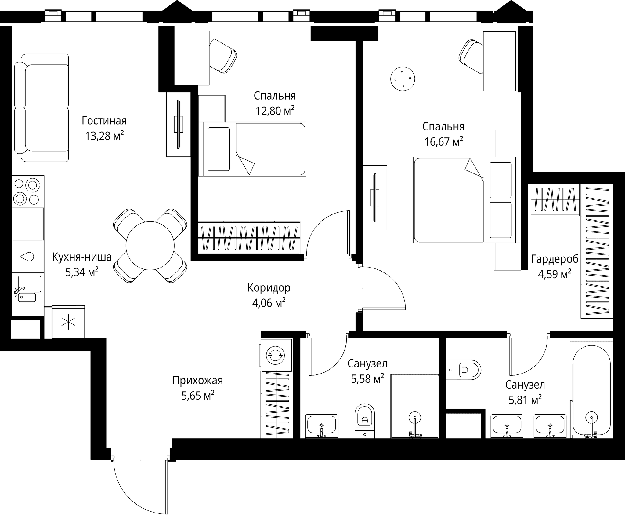2-комн. Квартира 73.78 м², Москва, 3-й Силикатный проезд
