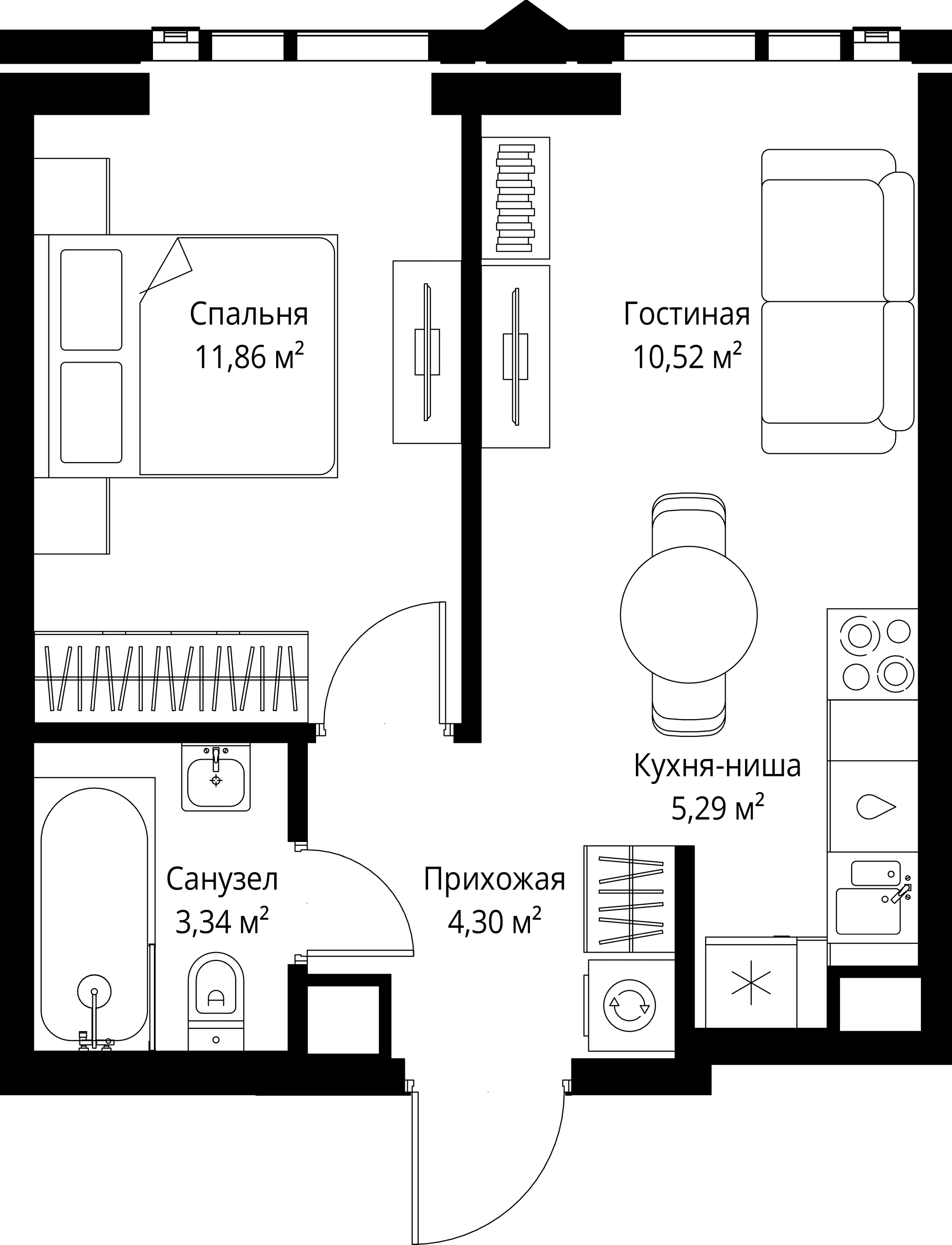 1-комн. Квартира 35.31 м², Москва, 3-й Силикатный проезд