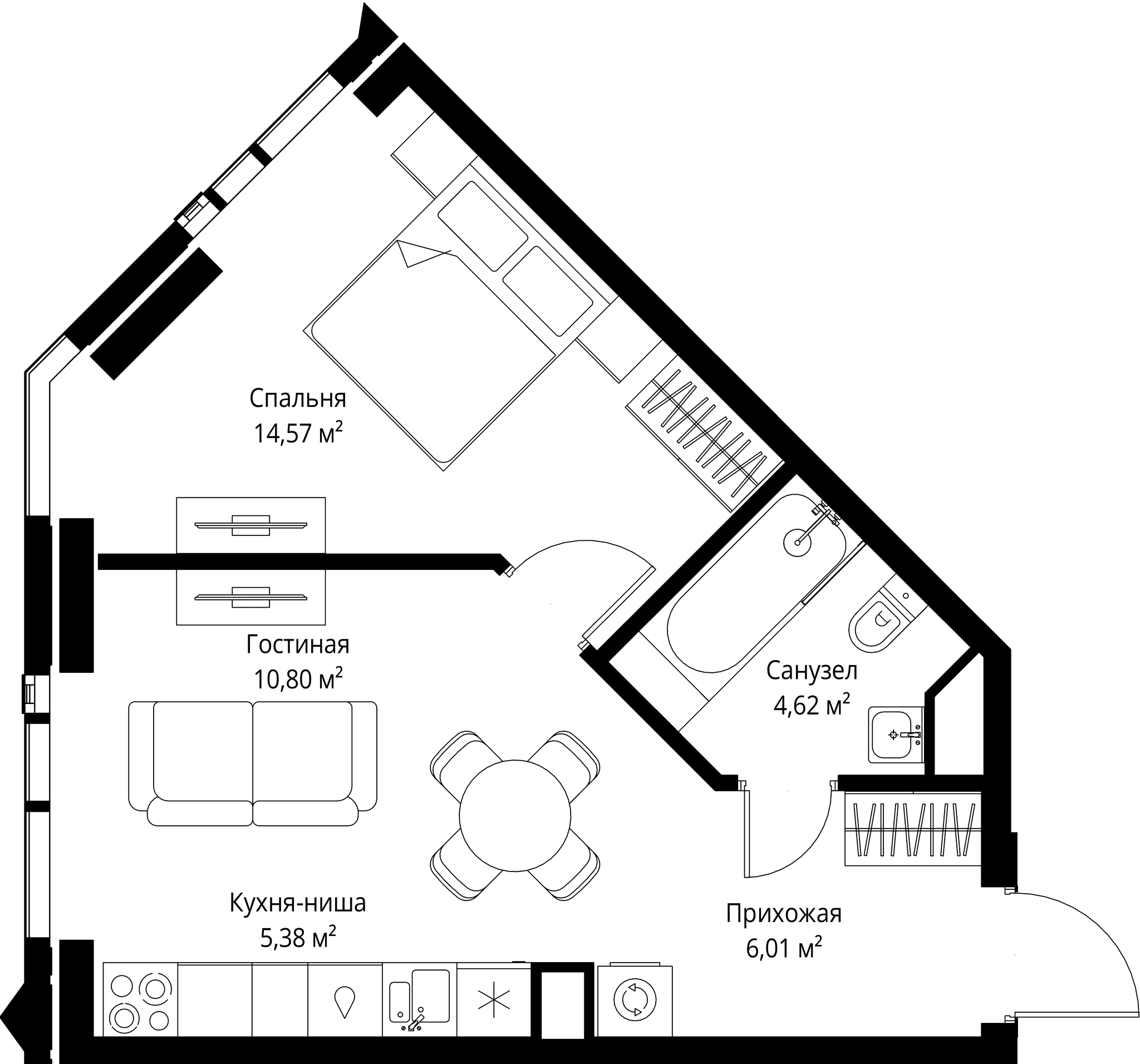 1-комн. Квартира 41.38 м², Москва, 3-й Силикатный проезд