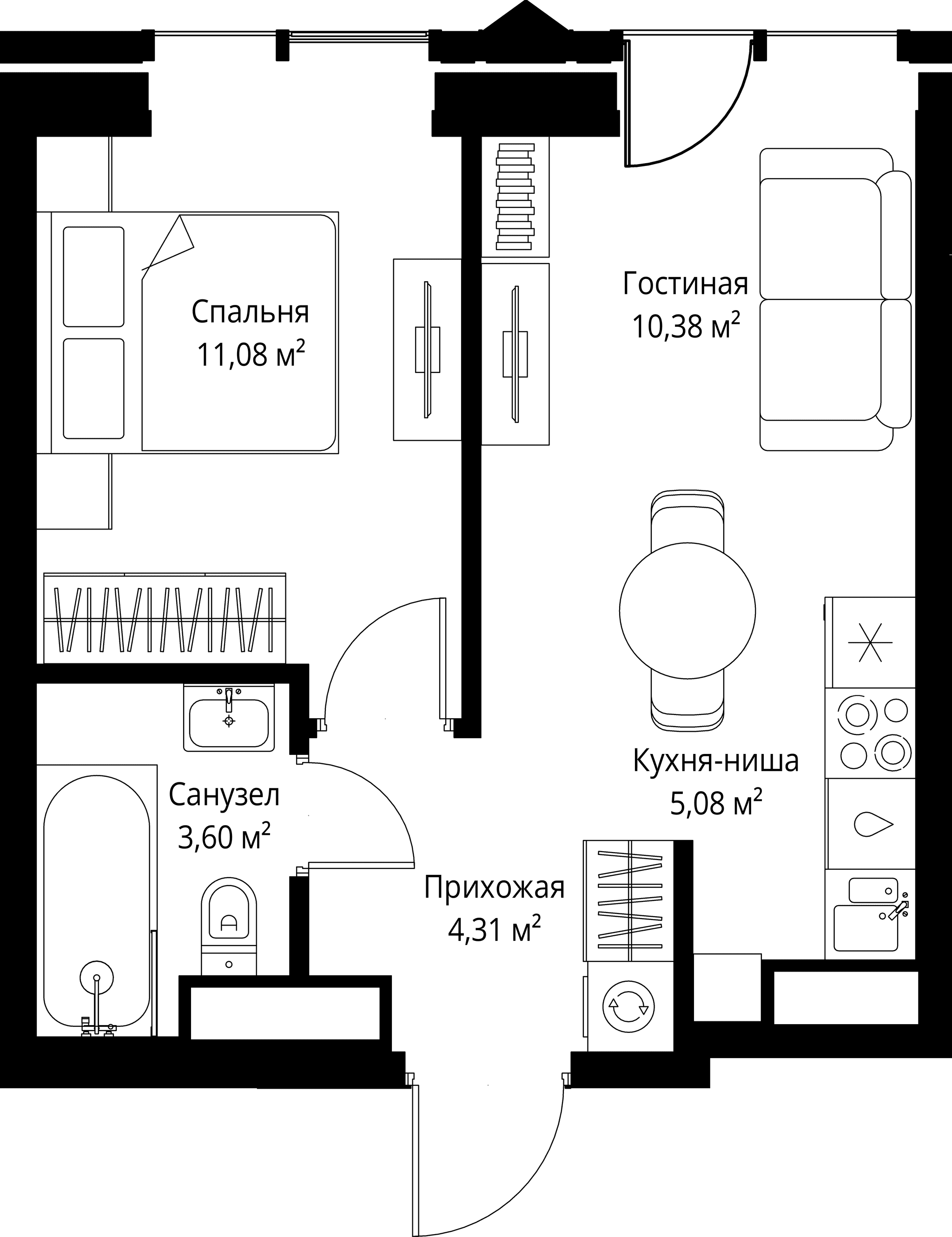 1-комн. Квартира 34.45 м², Москва, 3-й Силикатный проезд