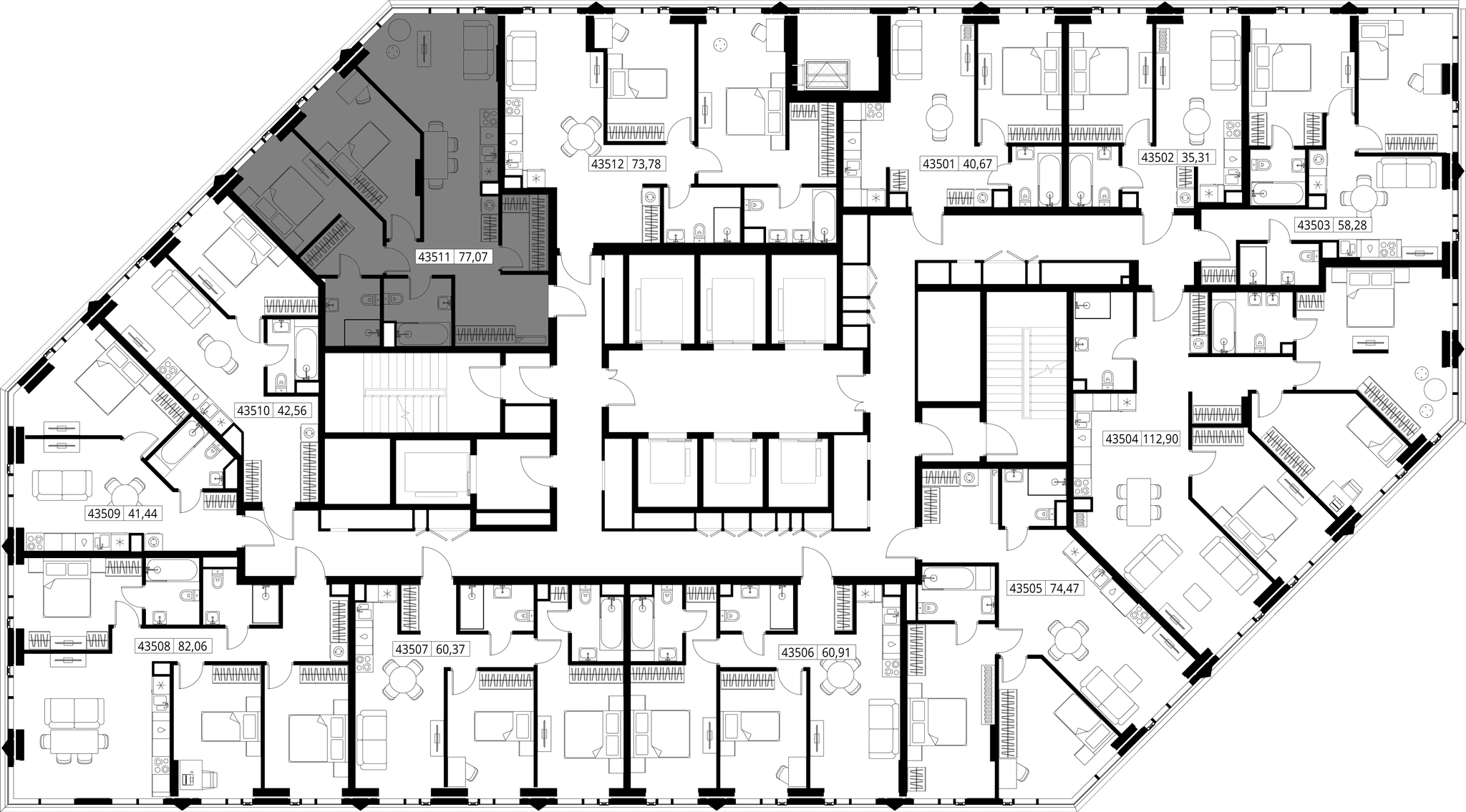 2-комн. Квартира 77.07 м², Москва, 3-й Силикатный проезд