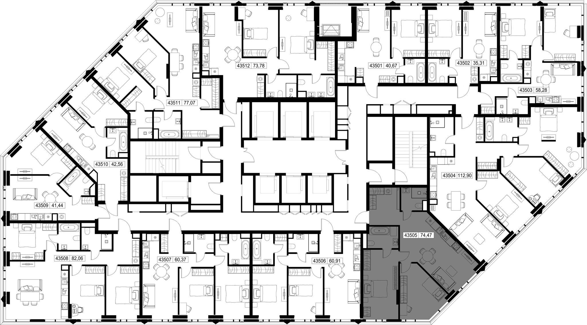 2-комн. Квартира 74.47 м², Москва, 3-й Силикатный проезд