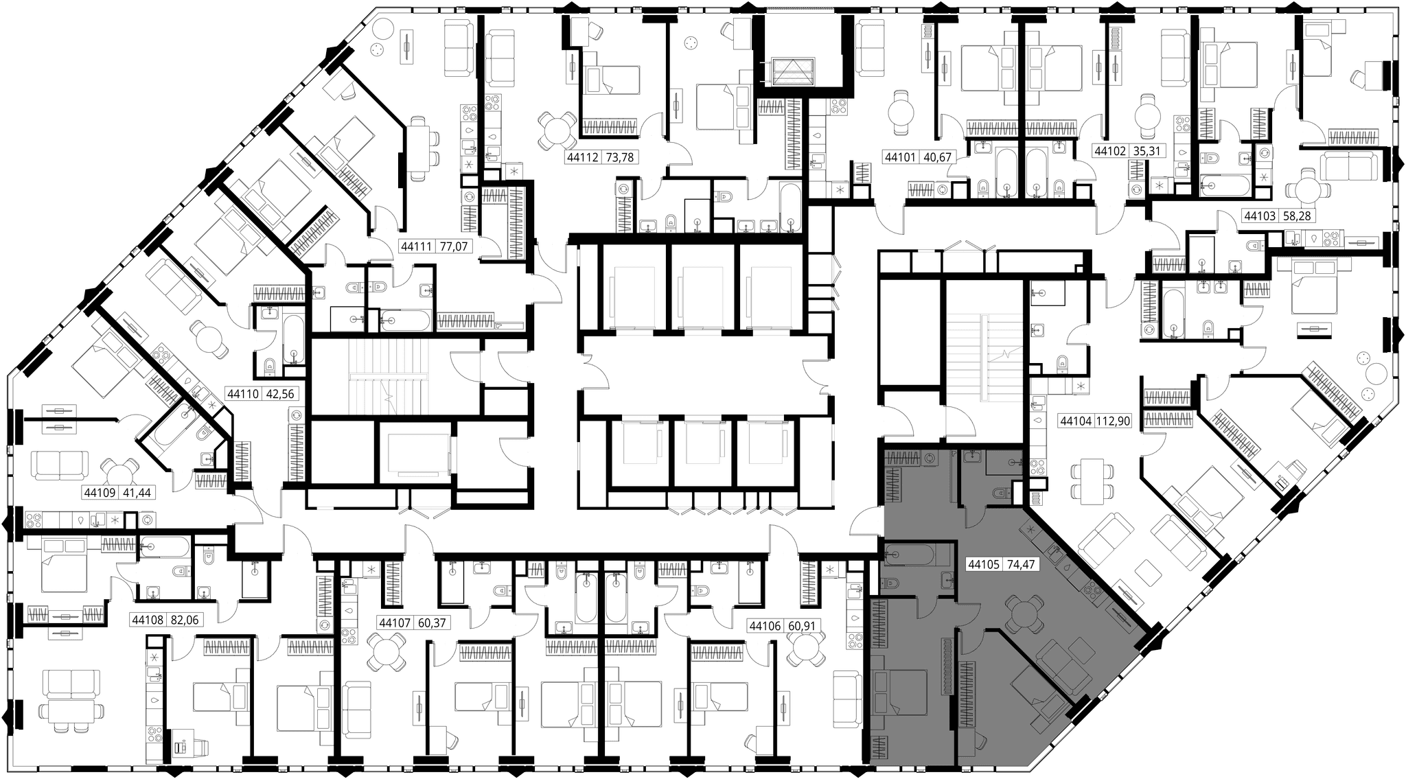 2-комн. Квартира 74.47 м², Москва, 3-й Силикатный проезд