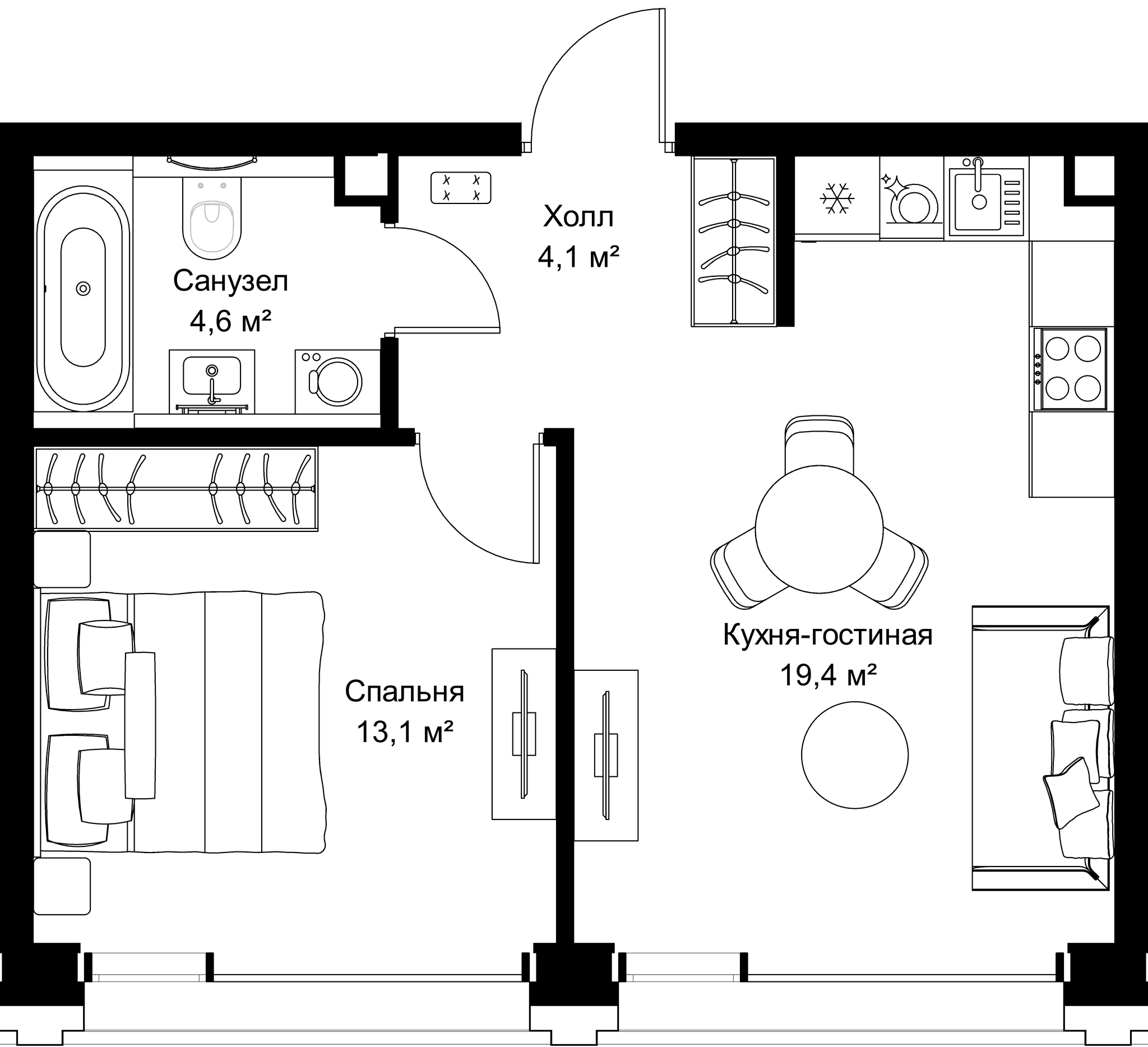 1-комн. Квартира 41.20 м², г. Москва, ул. Верейская