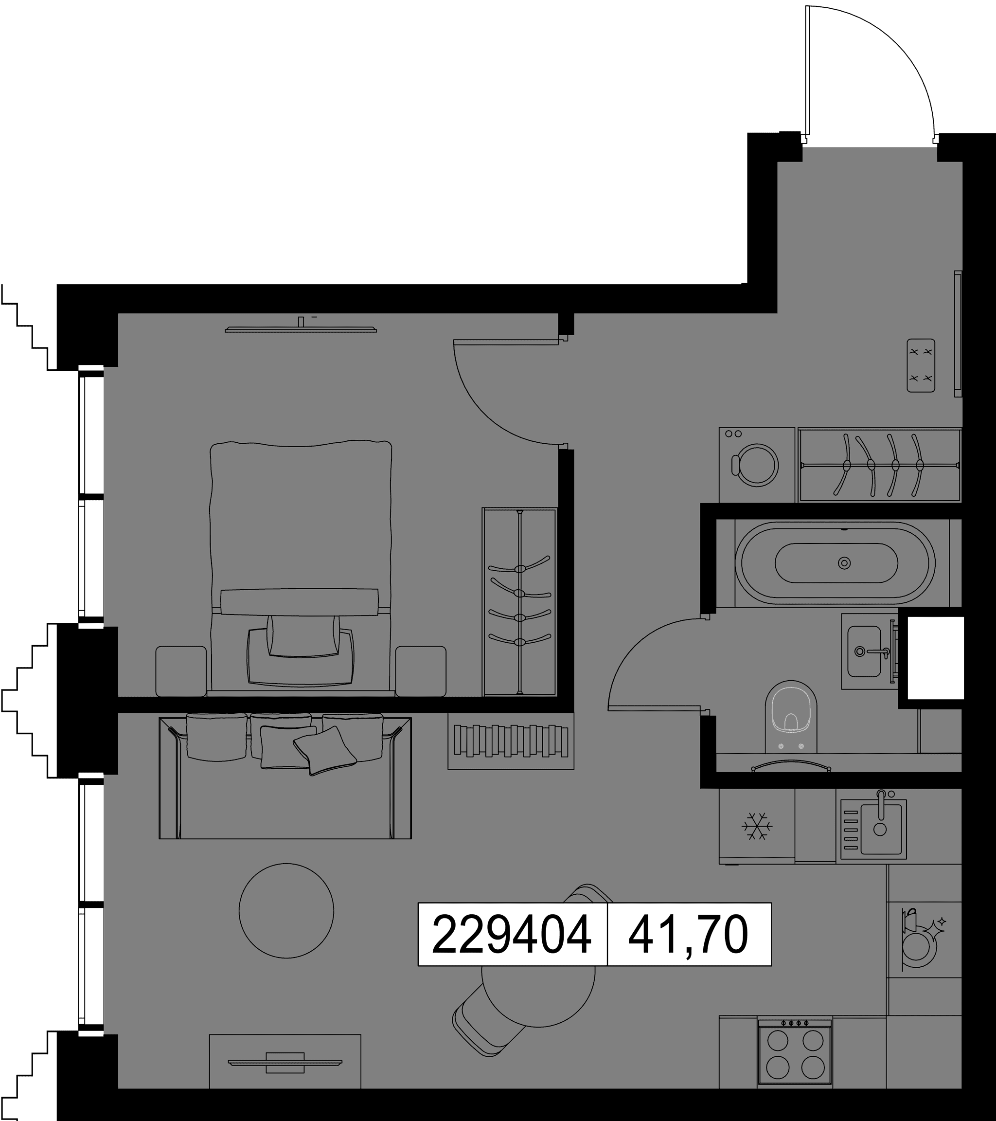 1-комн. Квартира 41.70 м², г. Москва, ул. Верейская