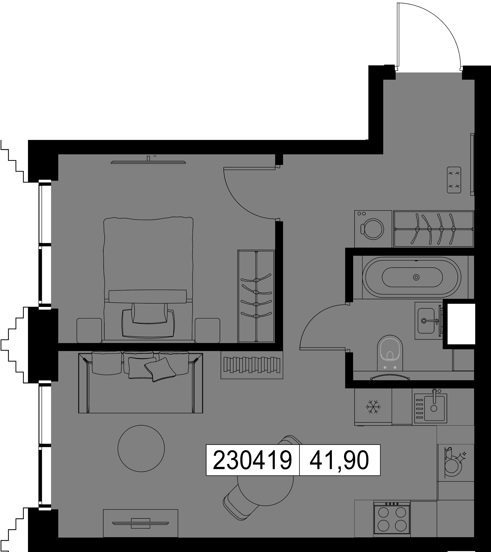 1-комн. Квартира 41.90 м², г. Москва, ул. Верейская