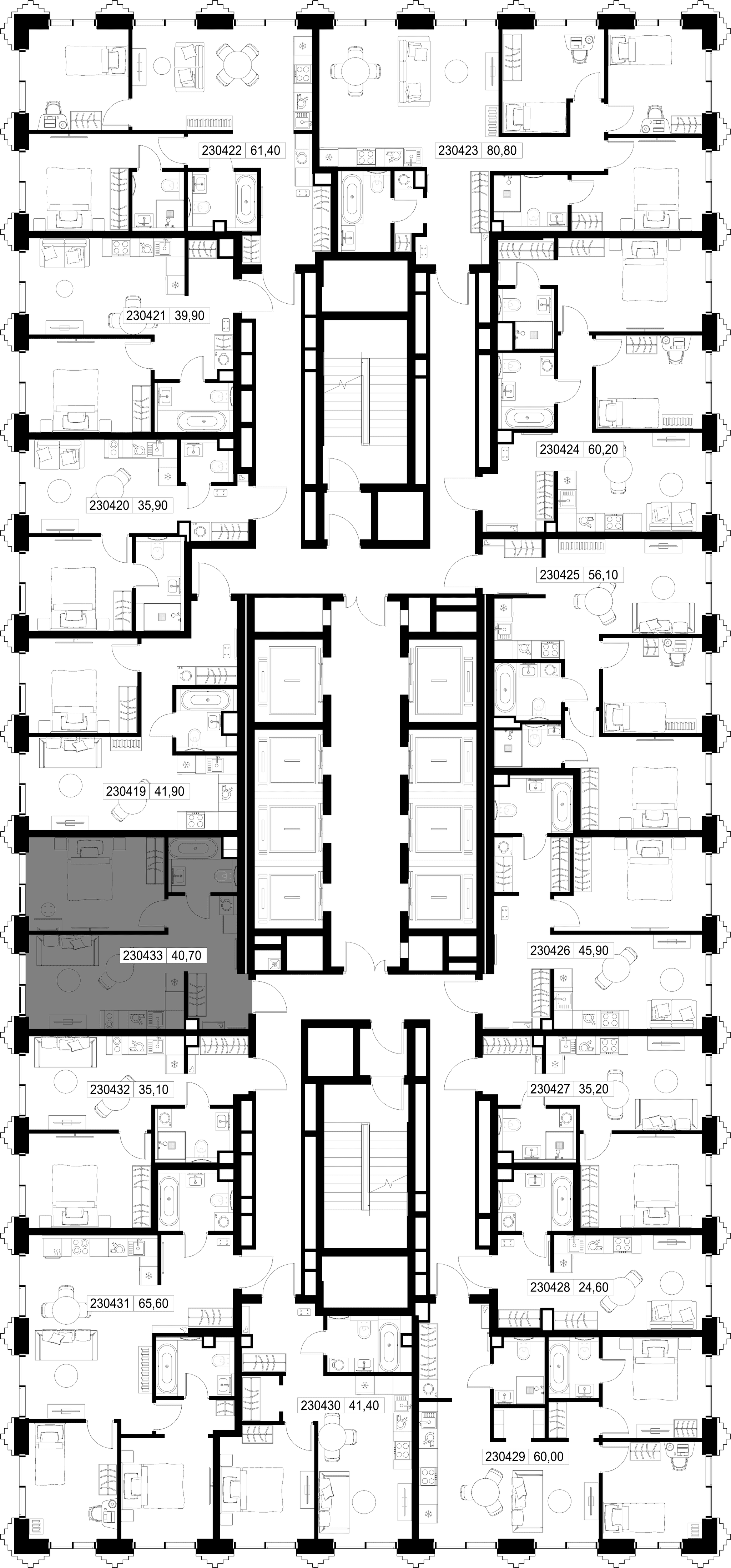 1-комн. Квартира 40.70 м², г. Москва, ул. Верейская