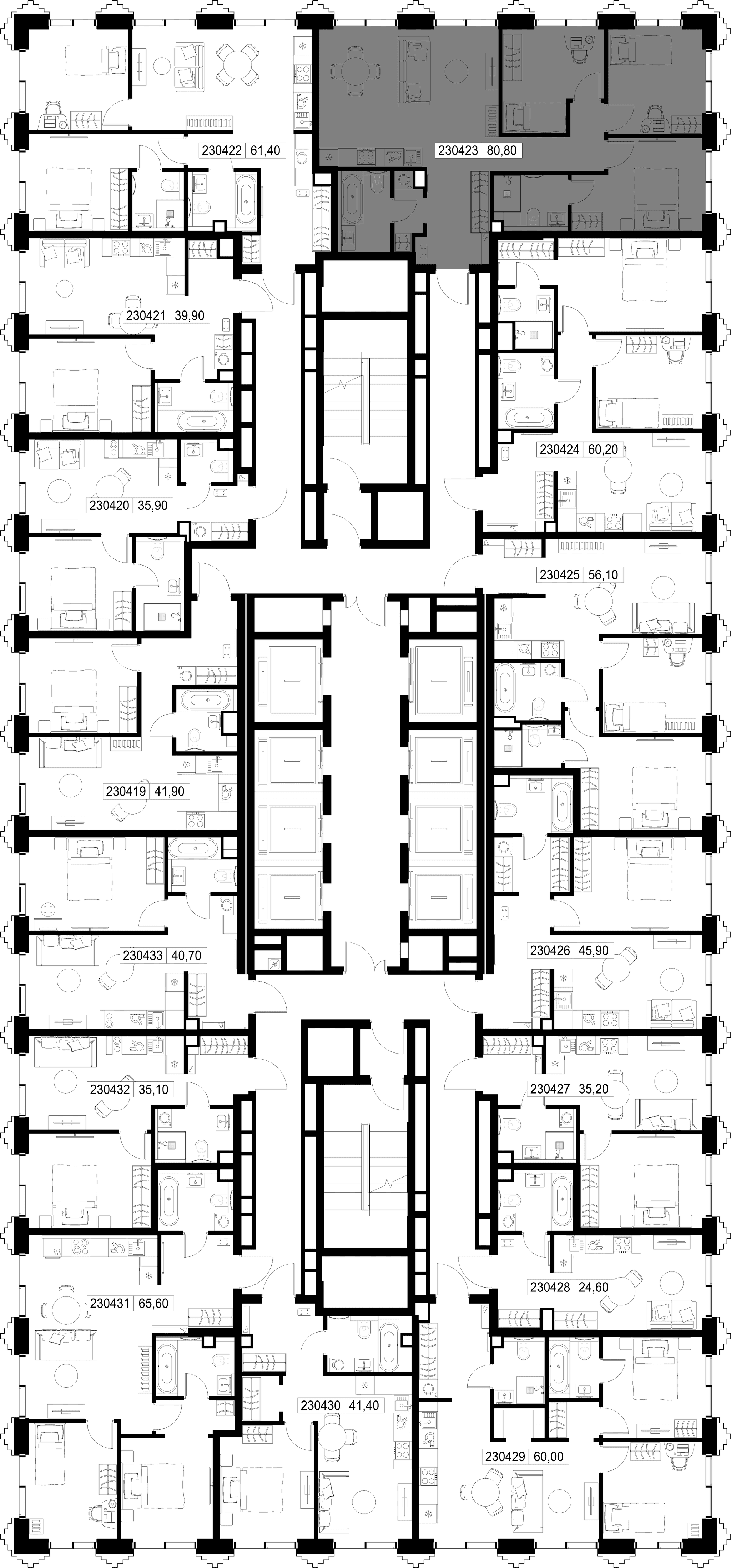3-комн. Квартира 80.80 м², г. Москва, ул. Верейская