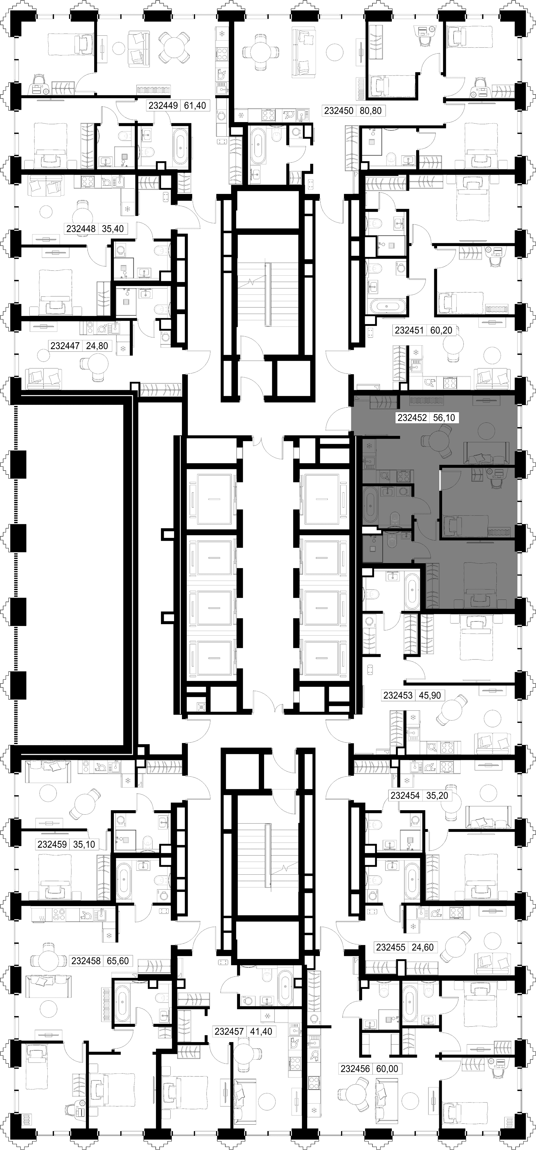 2-комн. Квартира 56.10 м², г. Москва, ул. Верейская