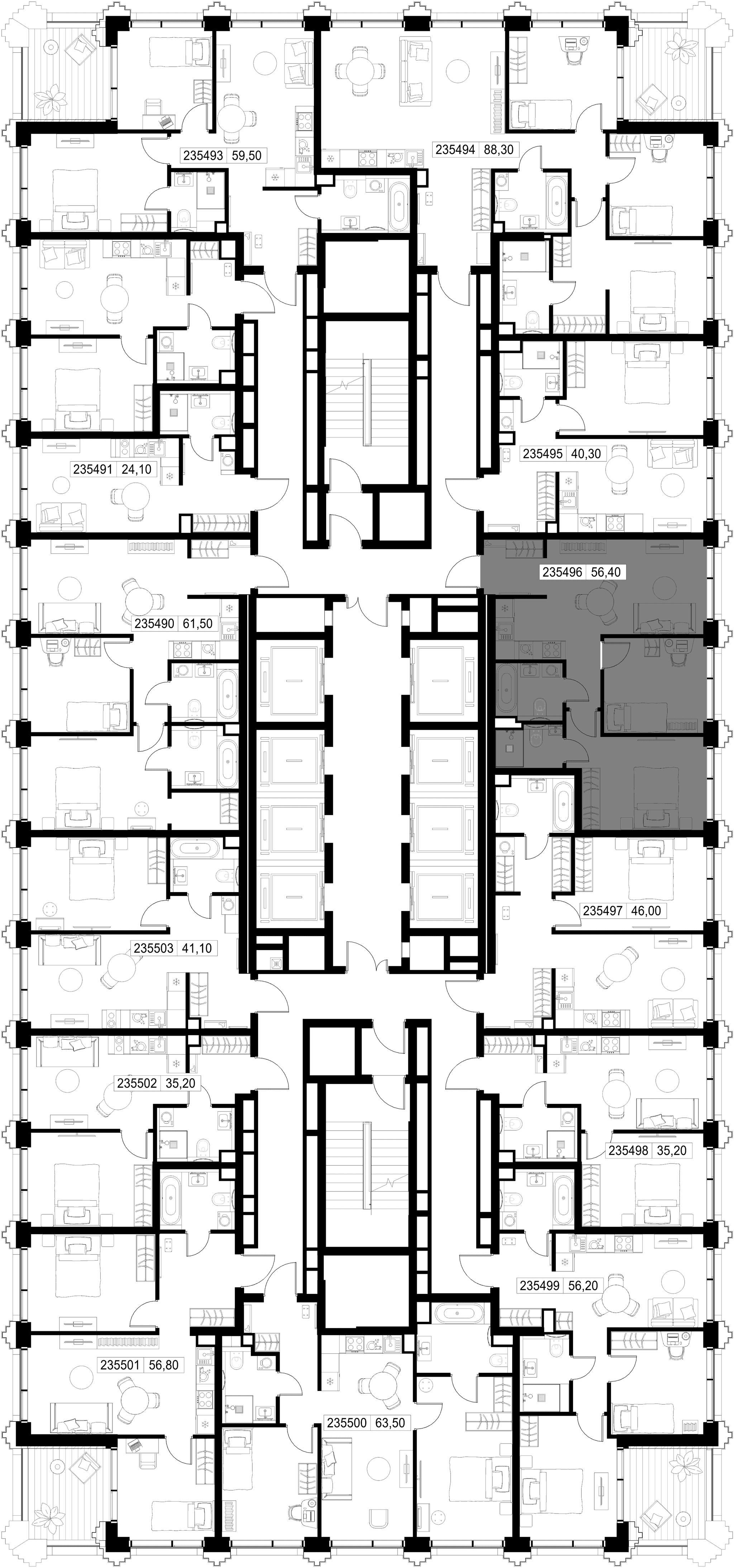 2-комн. Квартира 56.40 м², г. Москва, ул. Верейская