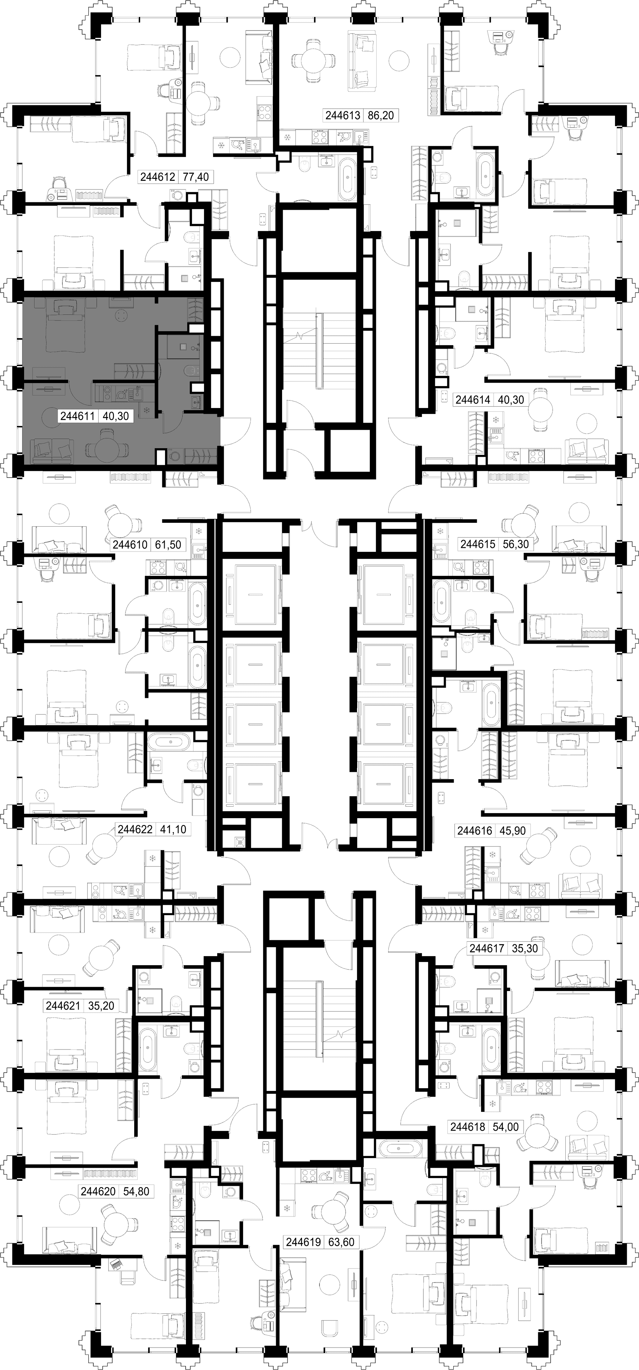 1-комн. Квартира 40.30 м², г. Москва, ул. Верейская