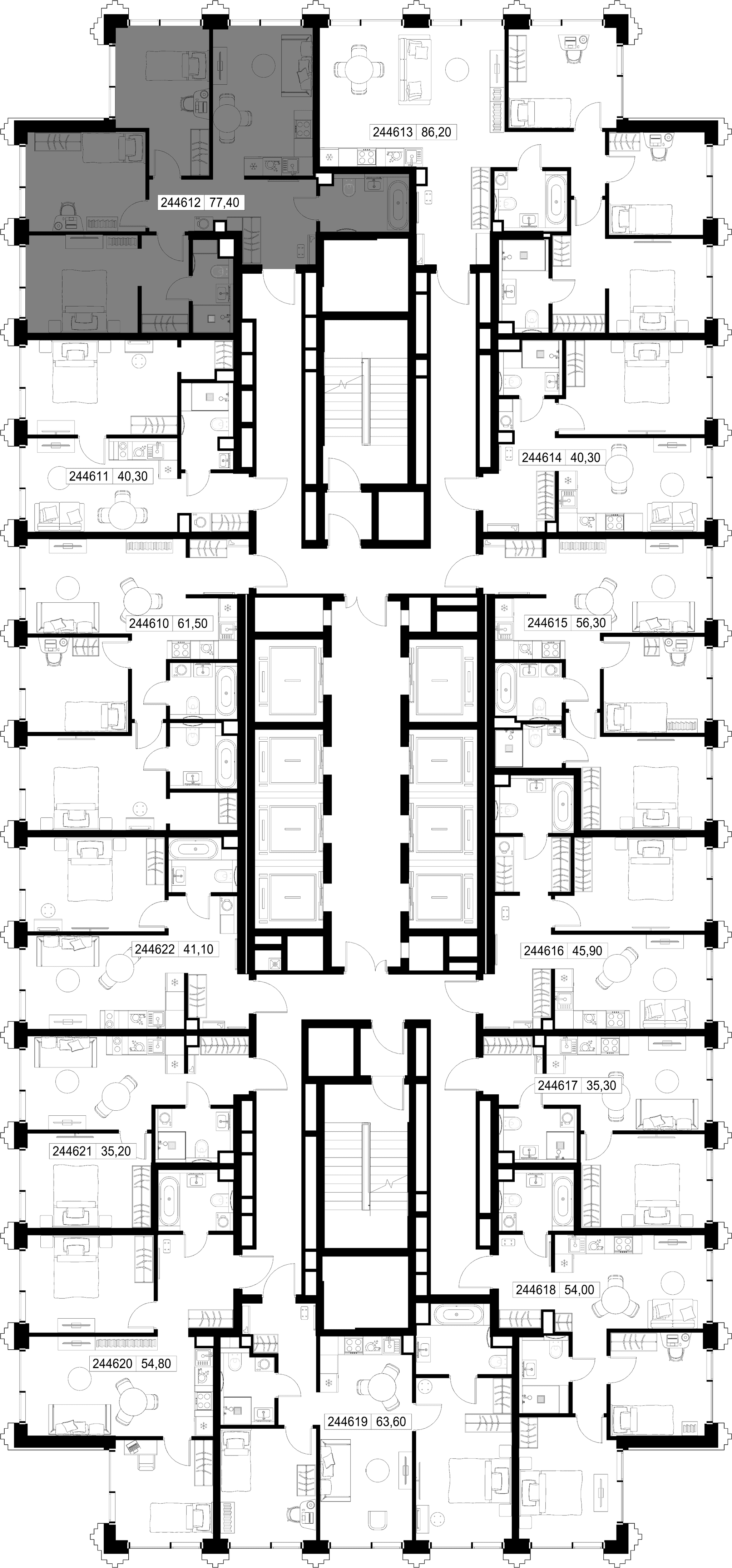 3-комн. Квартира 77.40 м², г. Москва, ул. Верейская