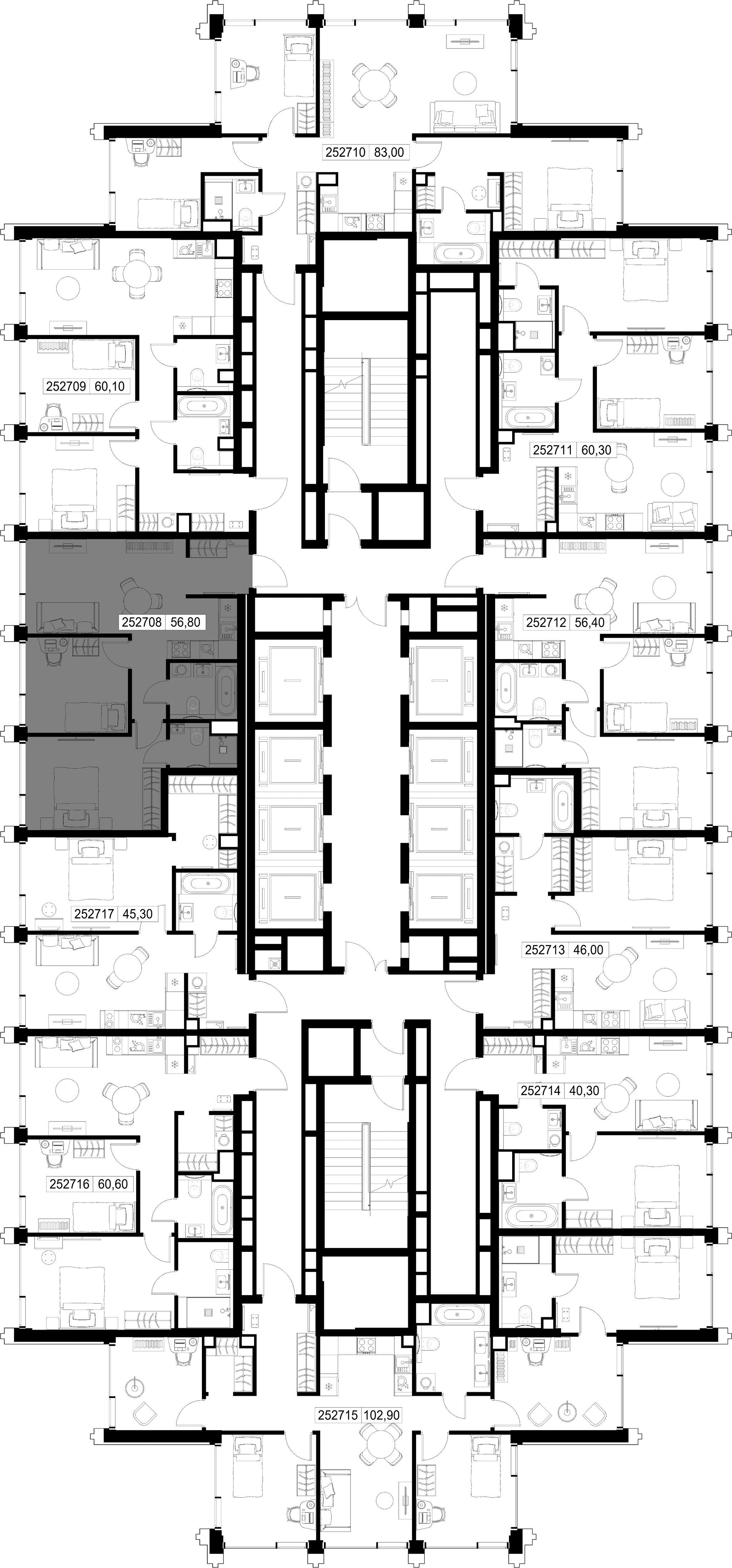 2-комн. Квартира 56.80 м², г. Москва, ул. Верейская