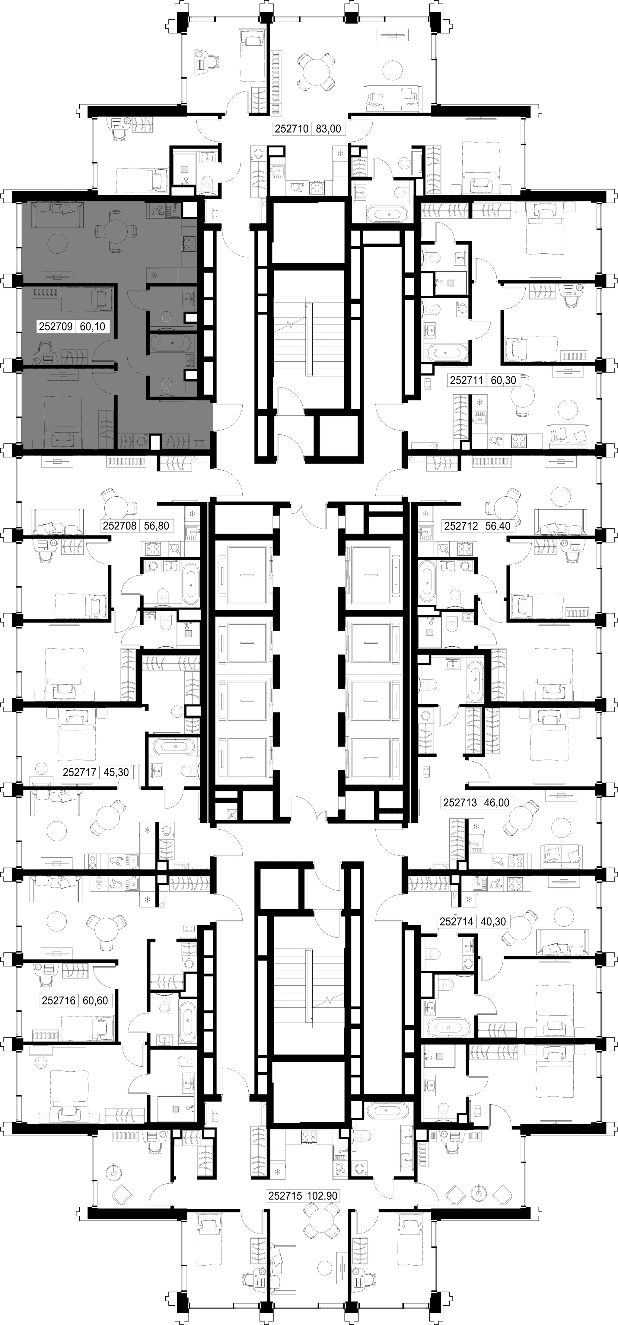 2-комн. Квартира 60.10 м², г. Москва, ул. Верейская