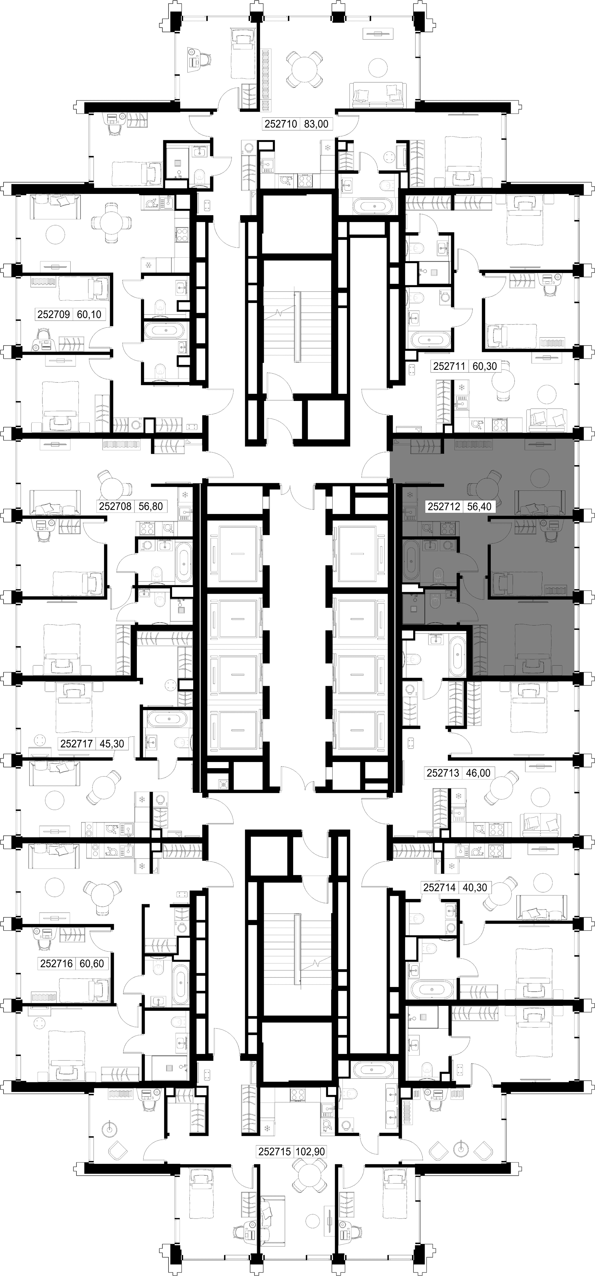 2-комн. Квартира 56.40 м², г. Москва, ул. Верейская