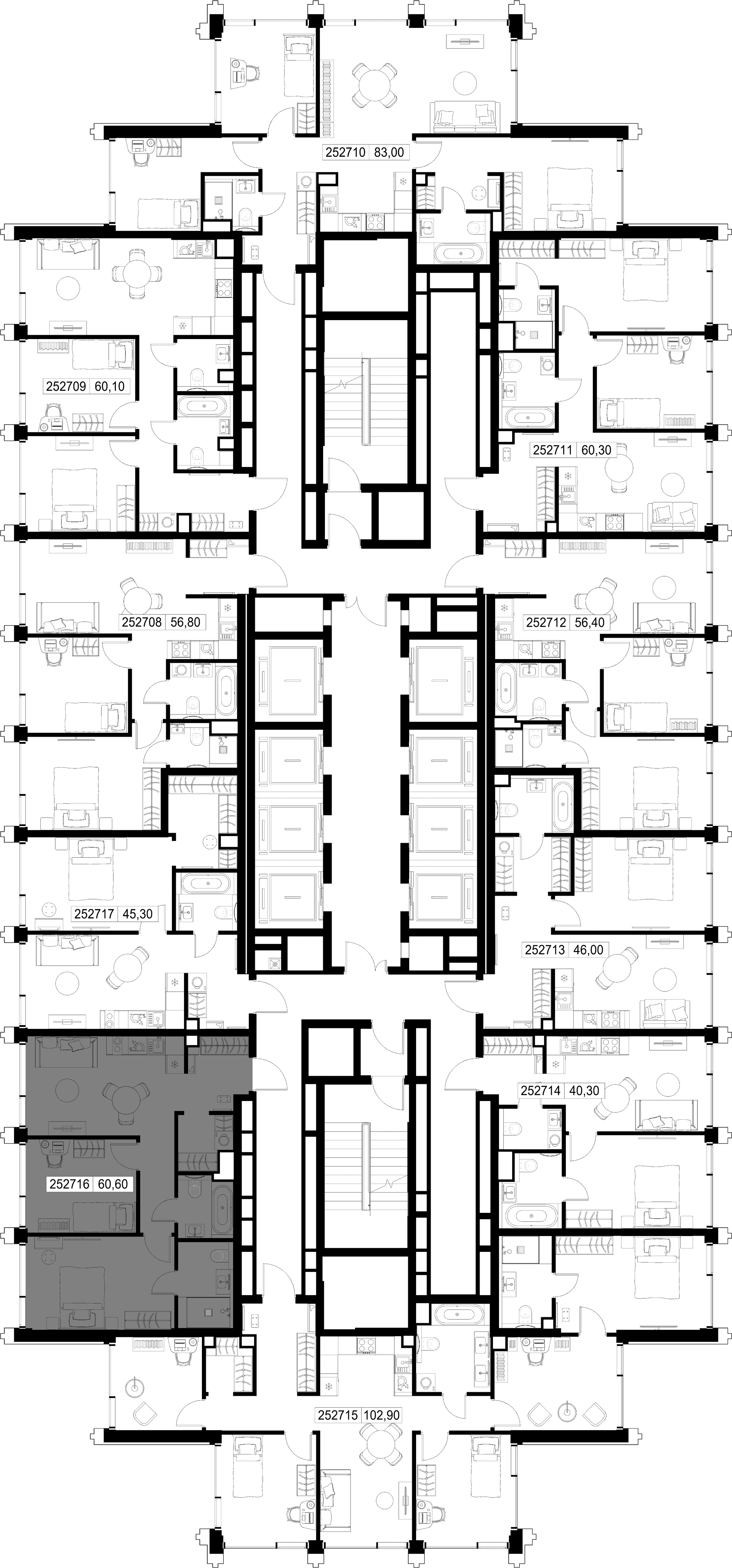 2-комн. Квартира 60.60 м², г. Москва, ул. Верейская