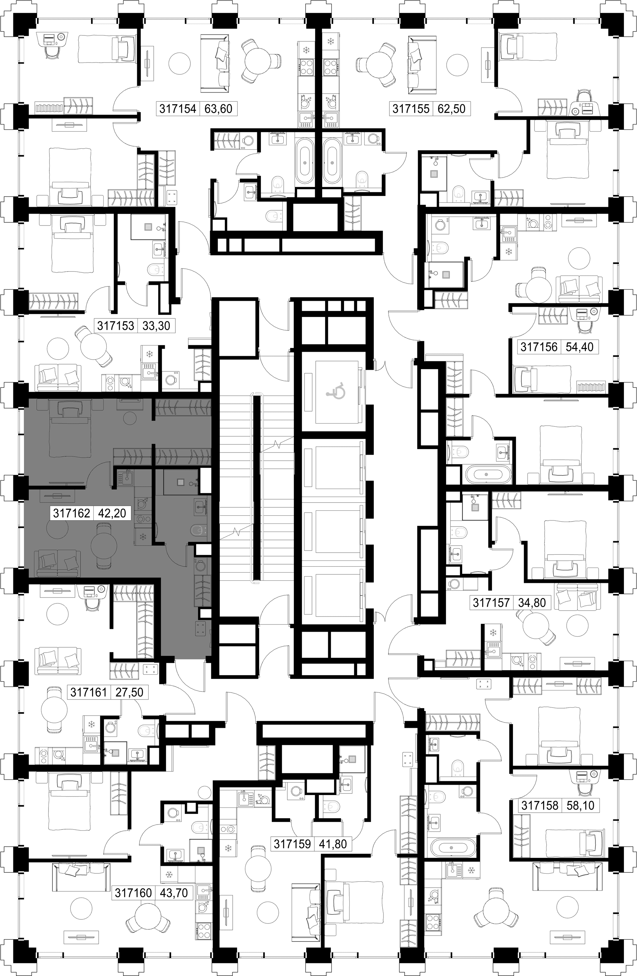 1-комн. Квартира 42.20 м², г. Москва, ул. Верейская