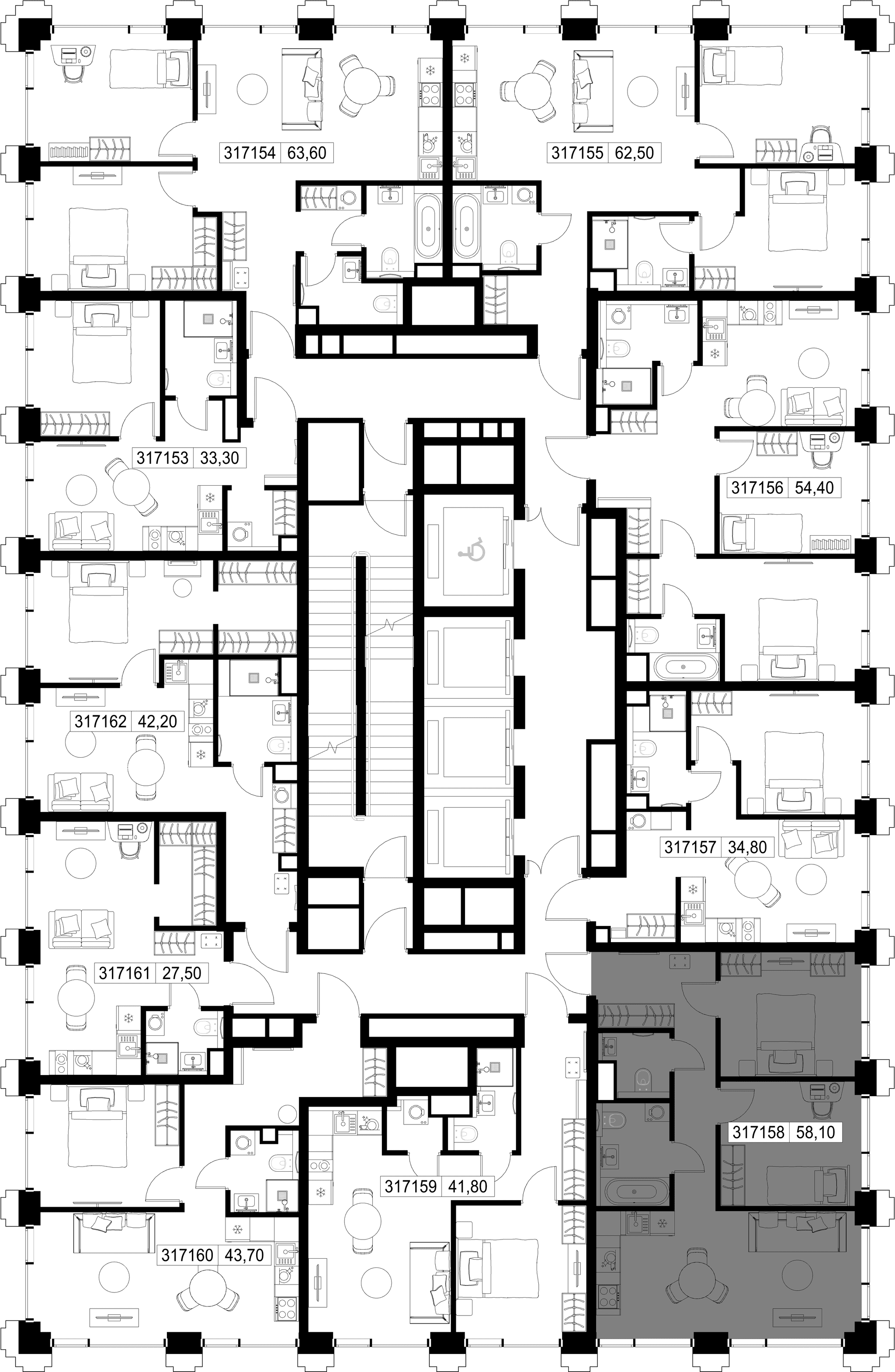 2-комн. Квартира 58.10 м², г. Москва, ул. Верейская