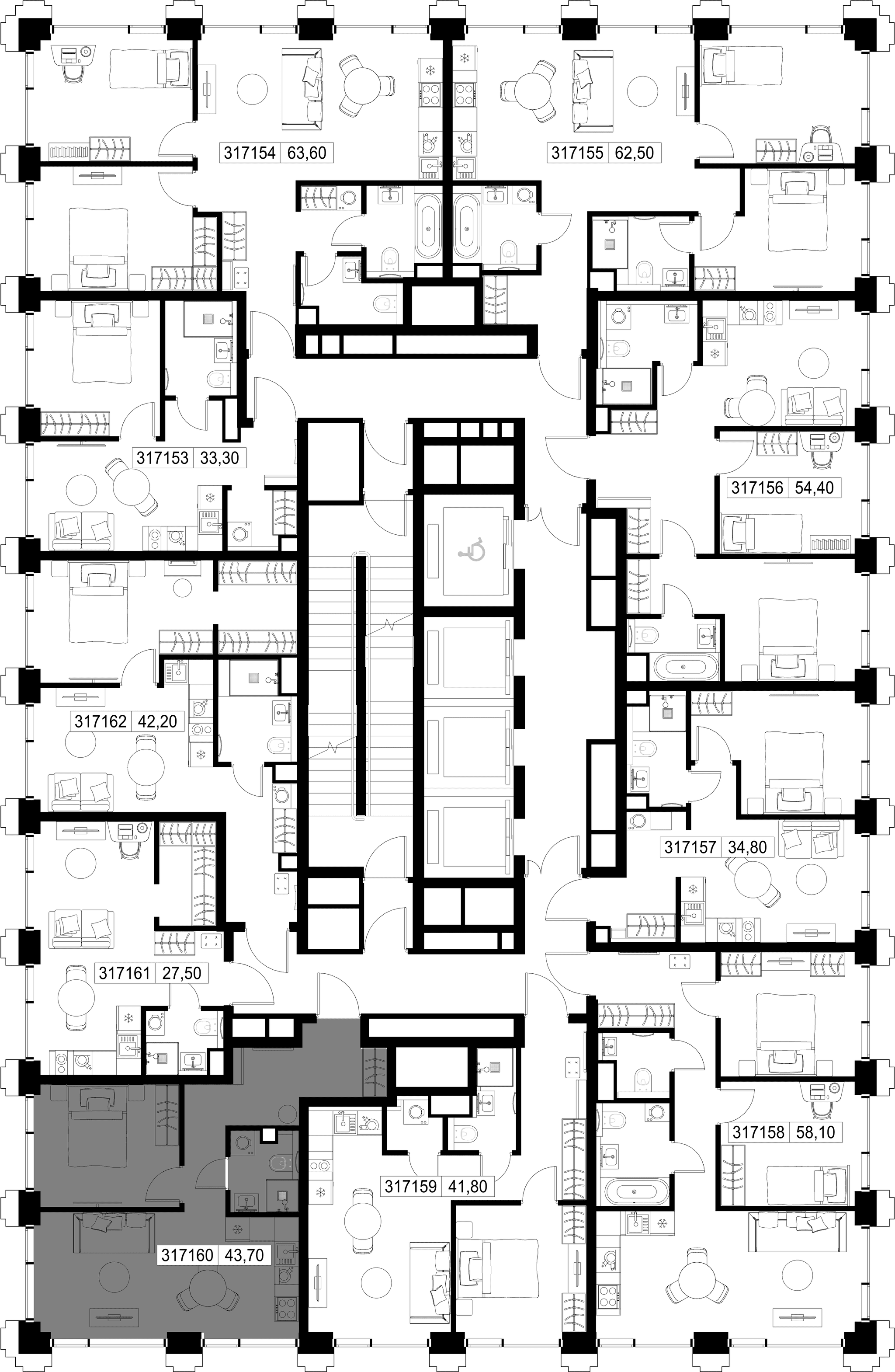 1-комн. Квартира 43.70 м², г. Москва, ул. Верейская