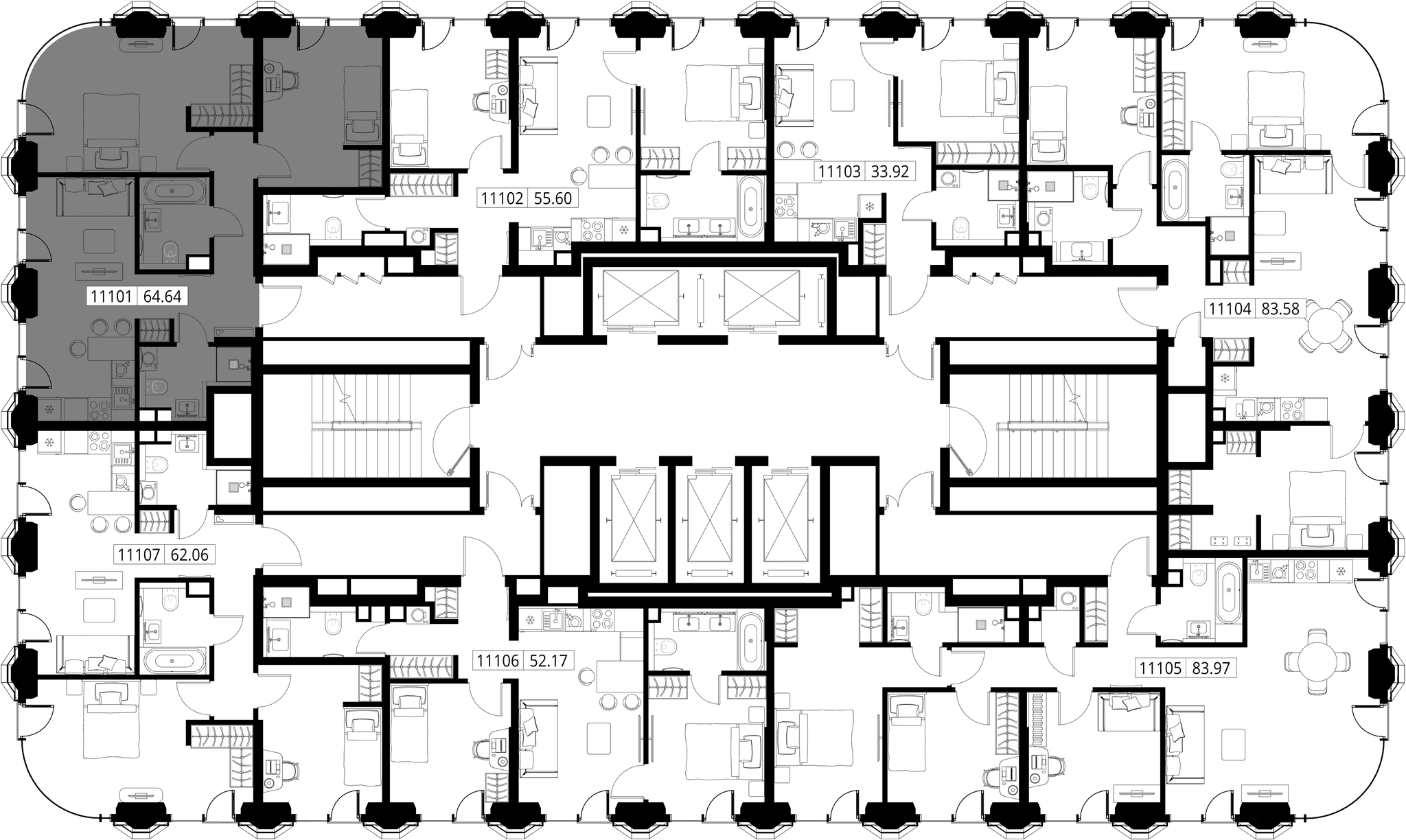 2-комн. Квартира 64.81 м², город Москва, ул. Верейская