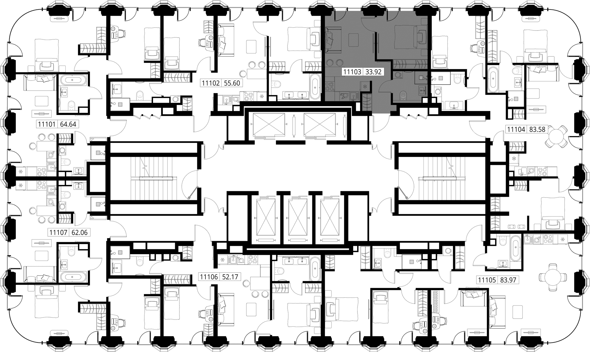 1-комн. Квартира 33.92 м², город Москва, ул. Верейская
