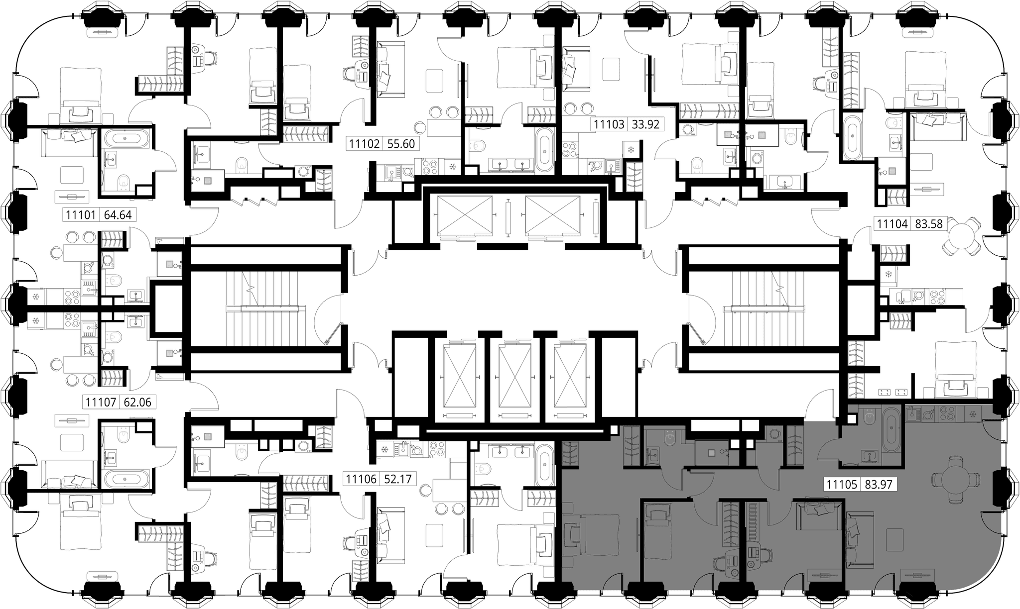 3-комн. Квартира 83.97 м², город Москва, ул. Верейская