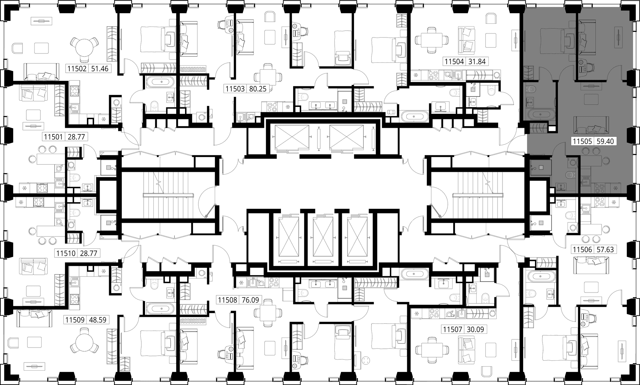 2-комн. Квартира 59.40 м², город Москва, ул. Верейская