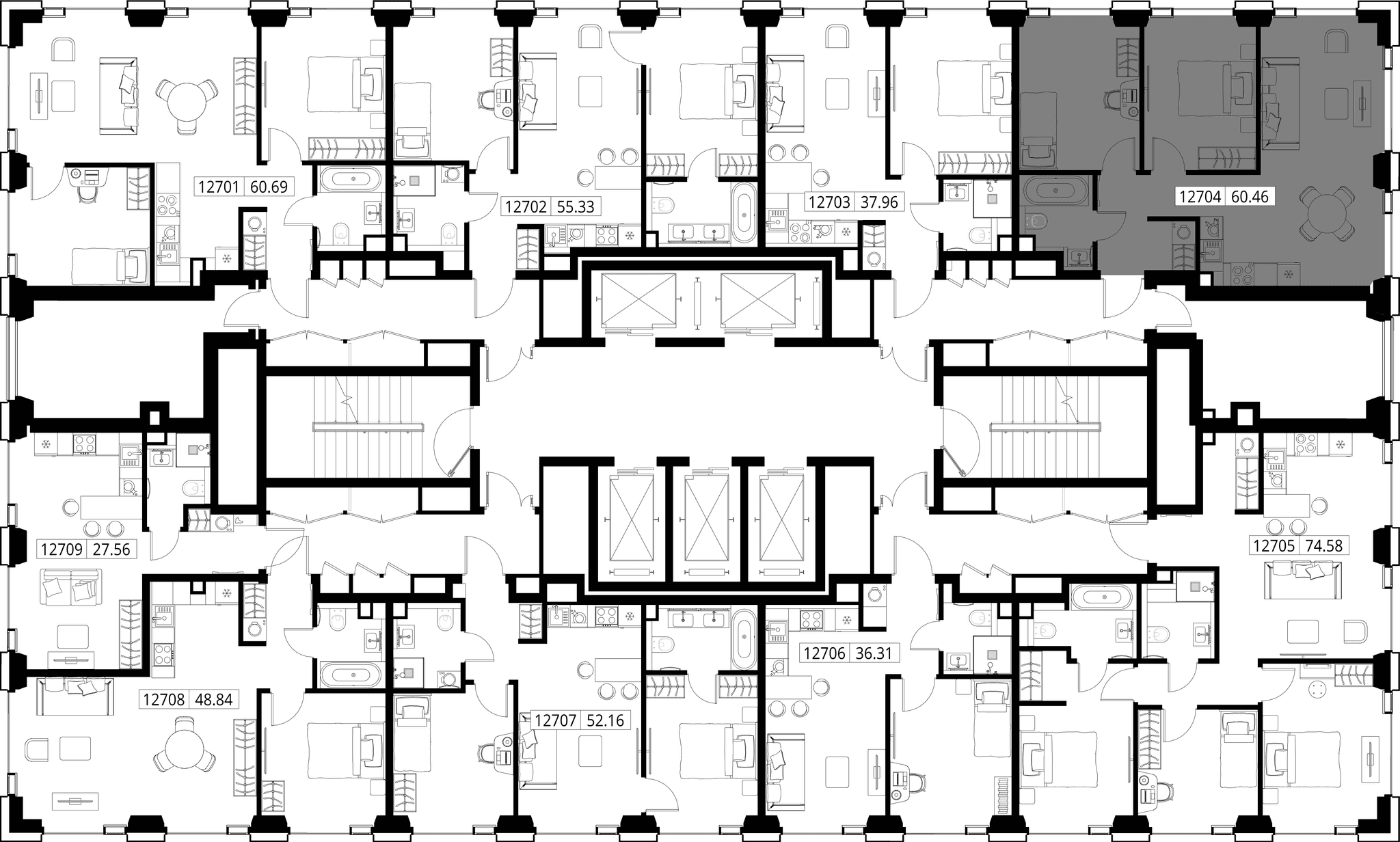 2-комн. Квартира 60.47 м², город Москва, ул. Верейская