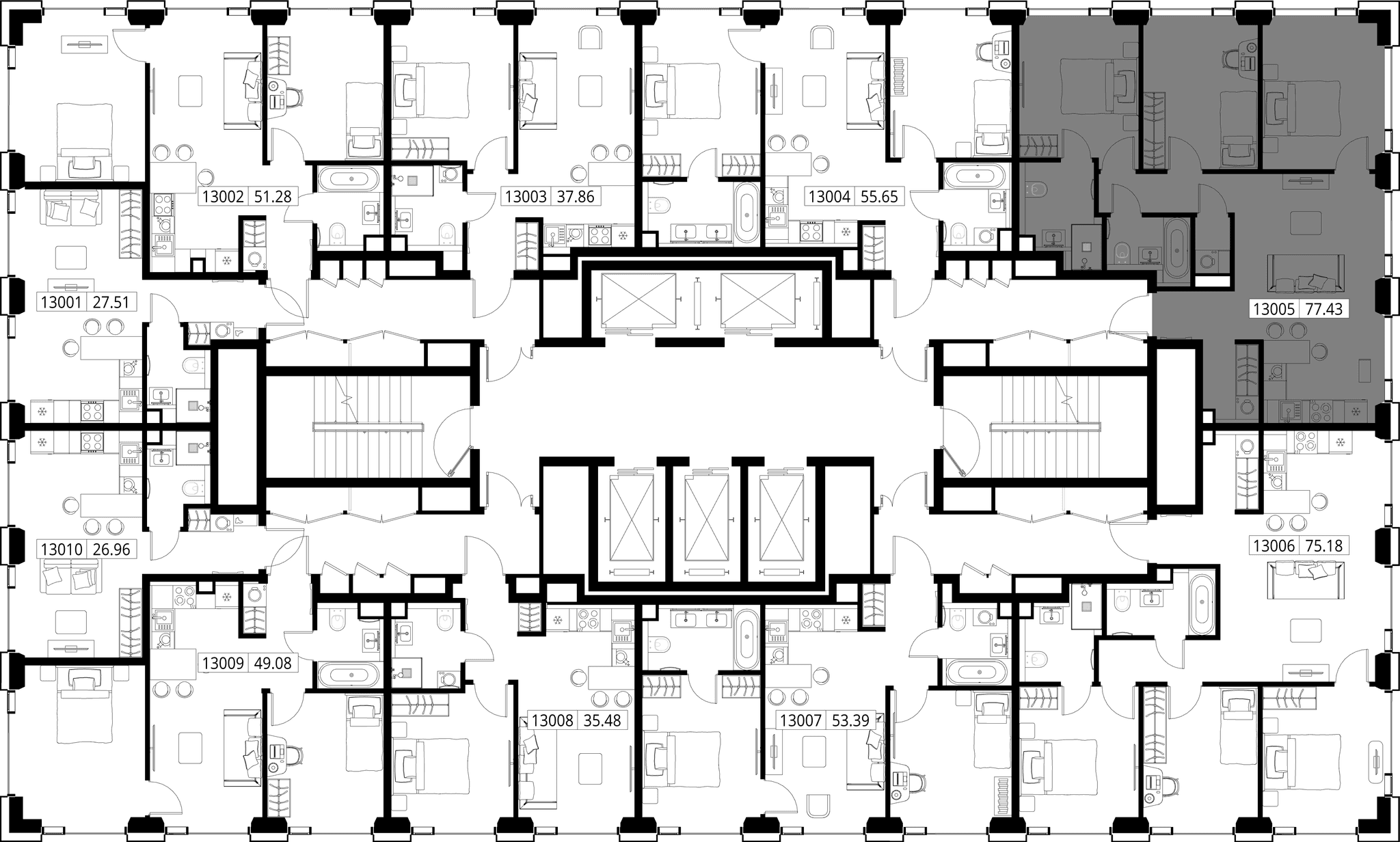 3-комн. Квартира 77.43 м², город Москва, ул. Верейская