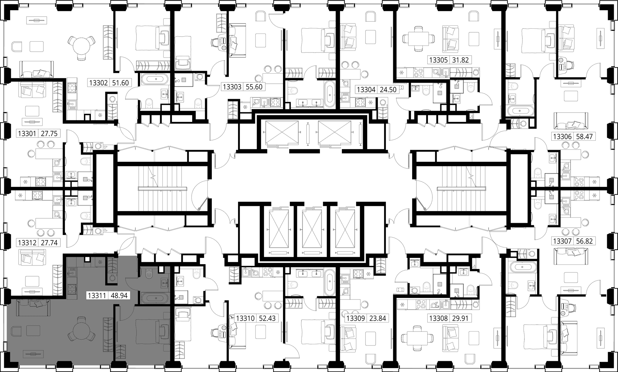 1-комн. Квартира 48.94 м², город Москва, ул. Верейская