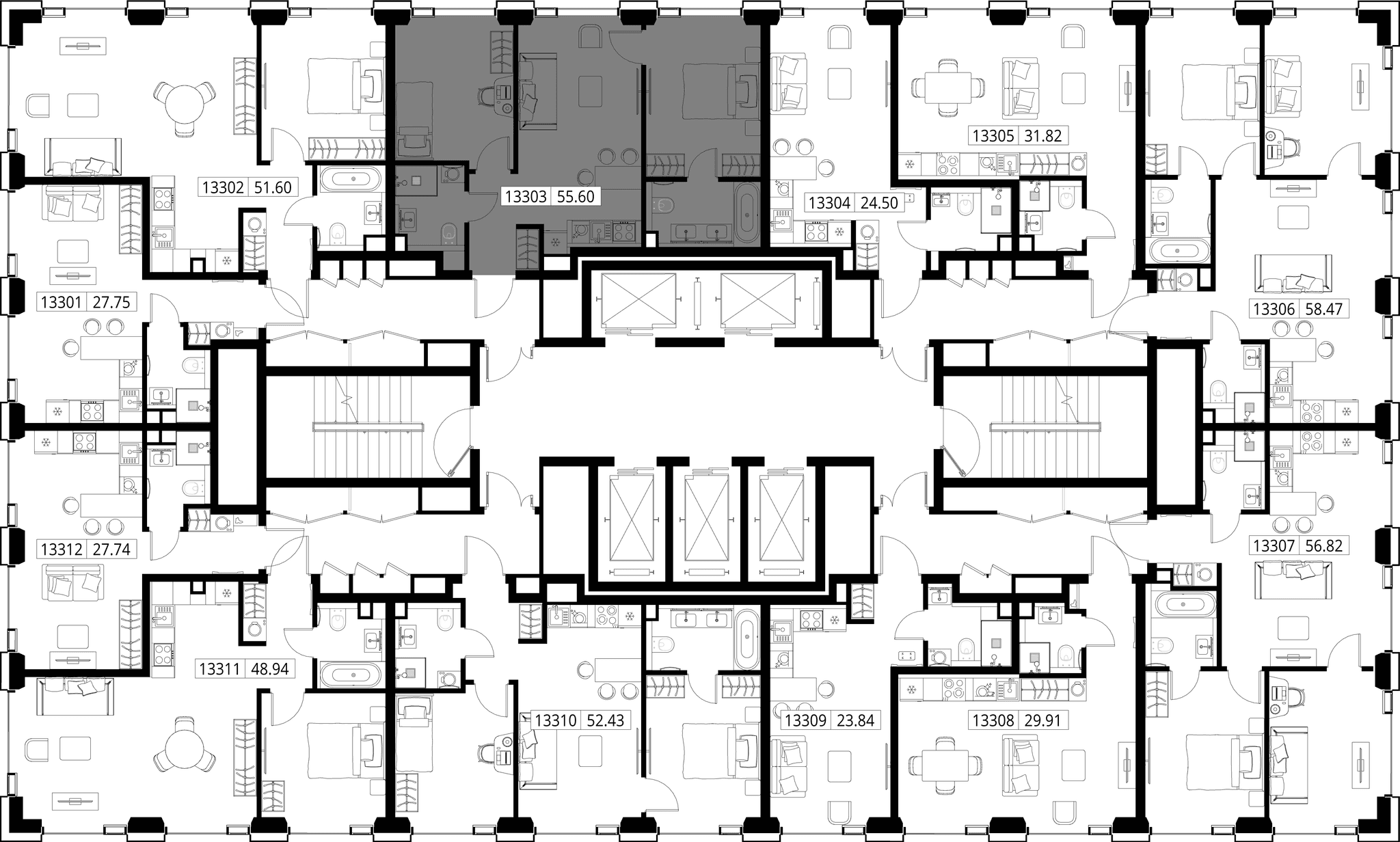 2-комн. Квартира 55.60 м², город Москва, ул. Верейская